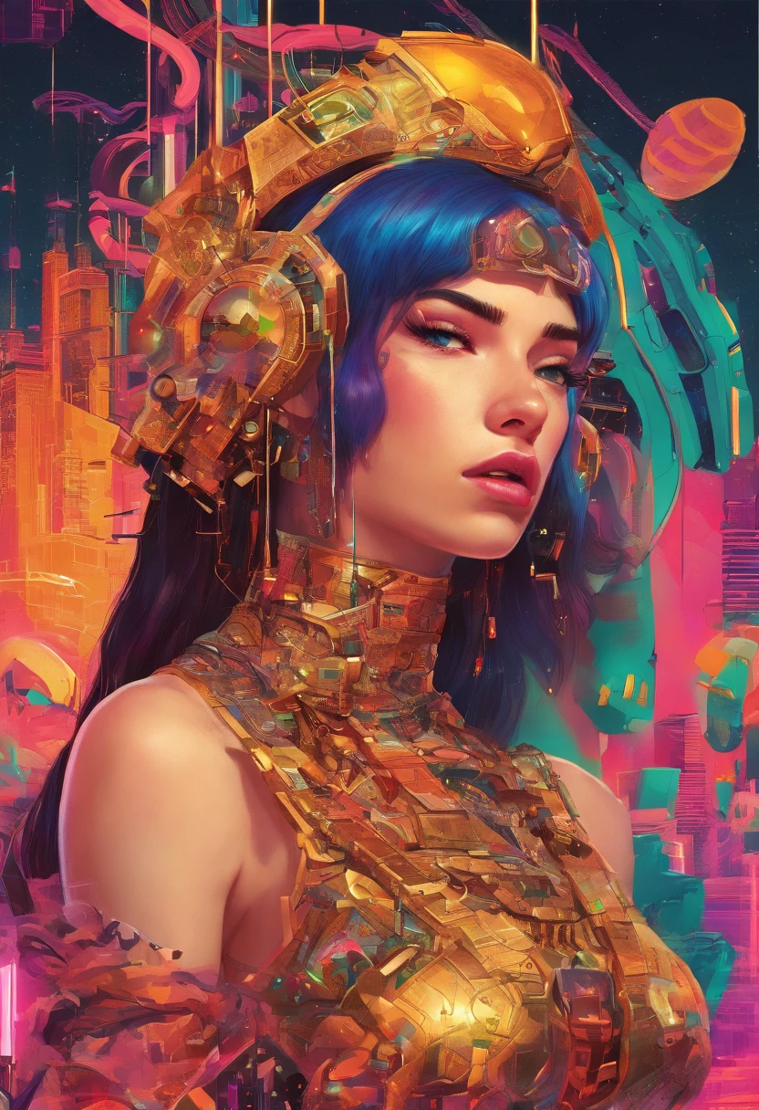 Figura cuerpo entero de Dua Lipa, abello muy largo, arte hiperrealista y fondo dorado, Nordic Queen, Inspirado por James Christensen, Modernismo , inspirado por James C. Christensen, estilo Gustav Klimt, A beautiful fantastic, Diosa antigua , inspirado en Tosa Mitsunobu, inspired by Edo Murtić