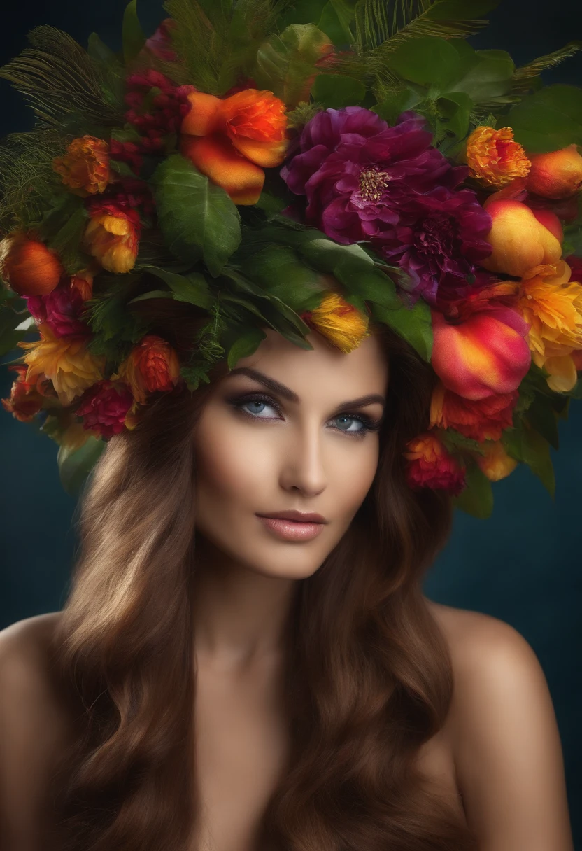 Uma mulher com cabelos longos e lisos, penteando-os com uma escova de cerdas naturais