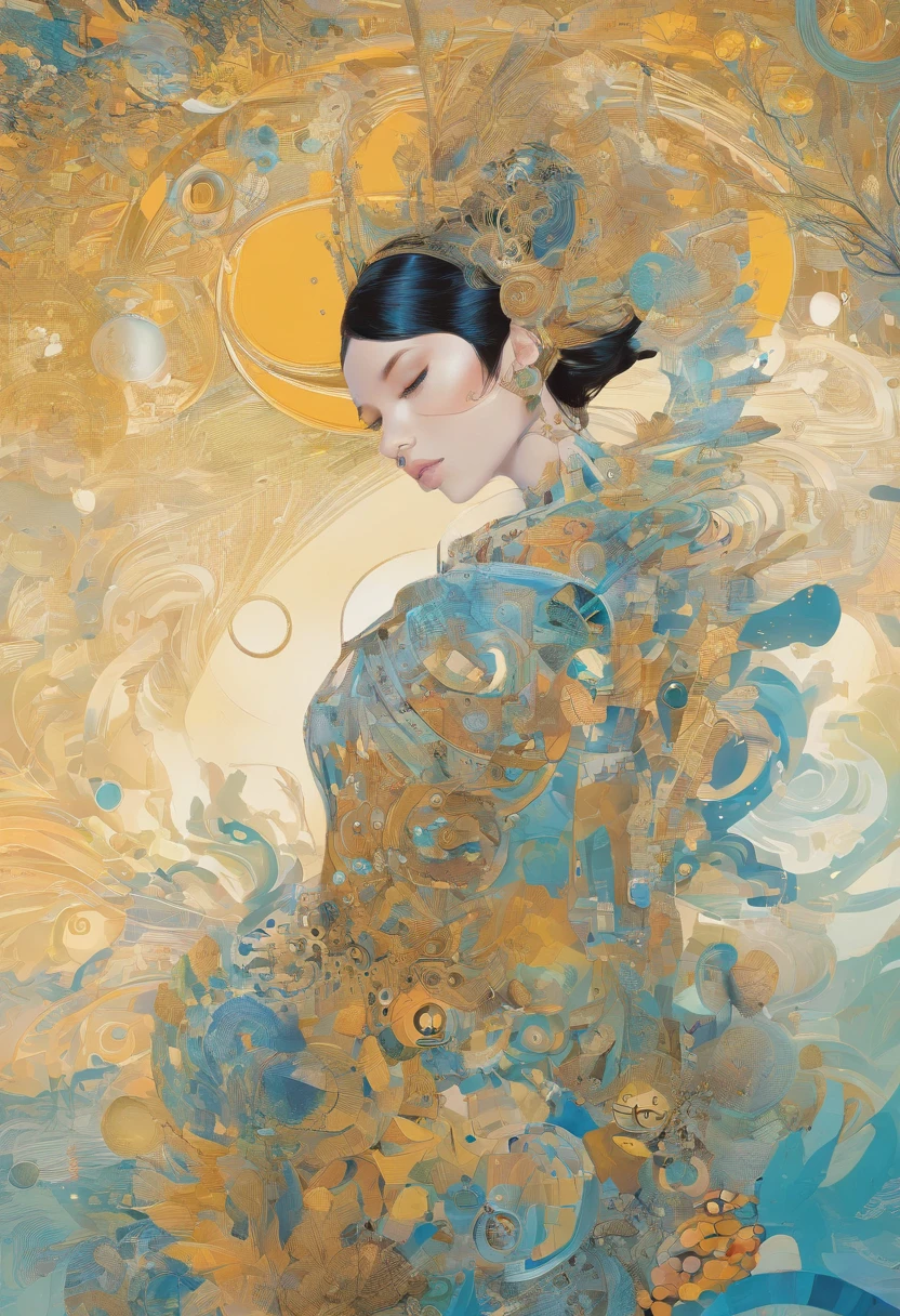 Figura cuerpo entero de Dua Lipa, abello muy largo, arte hiperrealista y fondo dorado, Nordic Queen, Inspirado por James Christensen, Modernismo , inspirado por James C. Christensen, estilo Gustav Klimt, A beautiful fantastic, Diosa antigua , inspirado en Tosa Mitsunobu, inspired by Edo Murtić