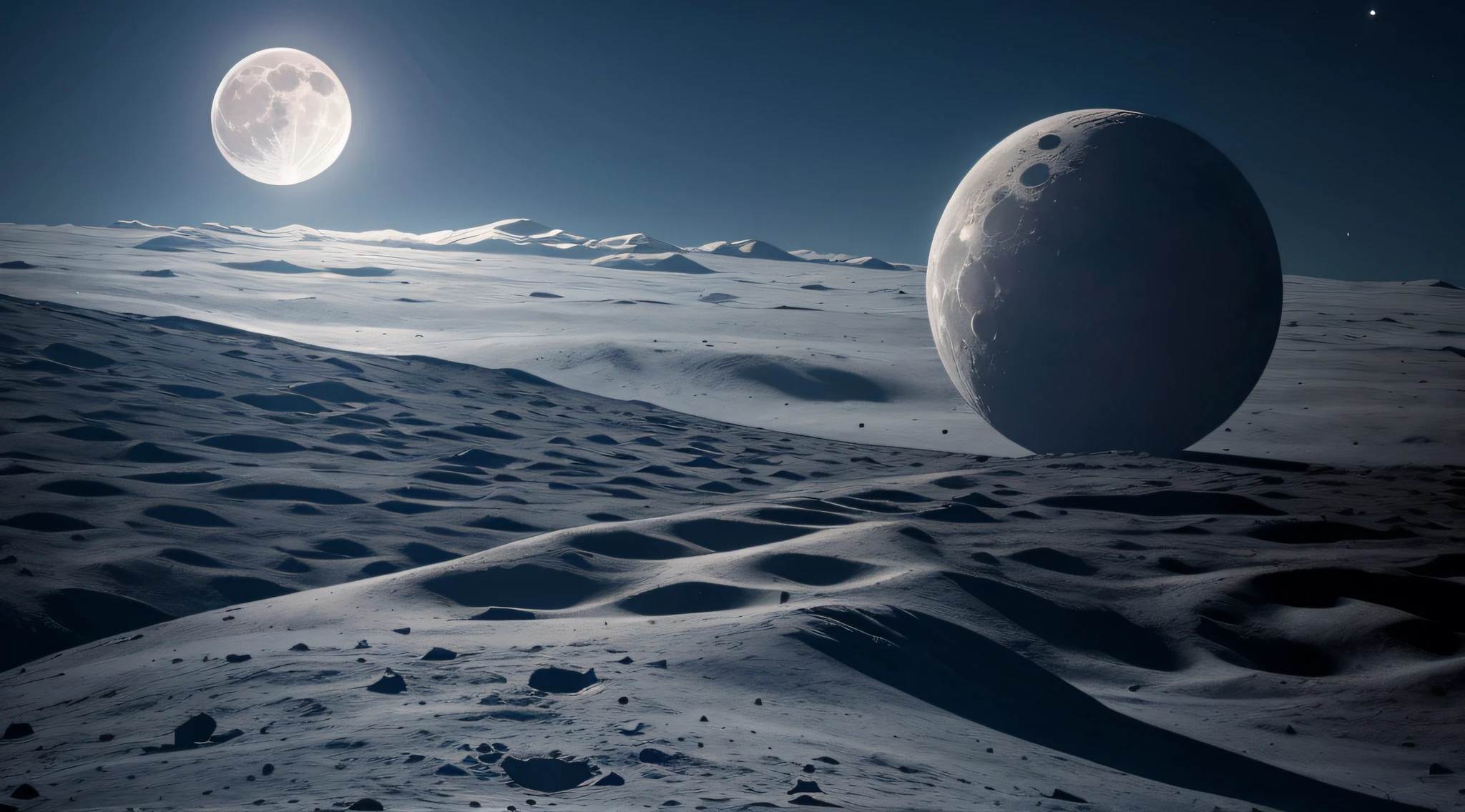 Produce an image of a secret moon base where the truth about the flat moon is hidden.