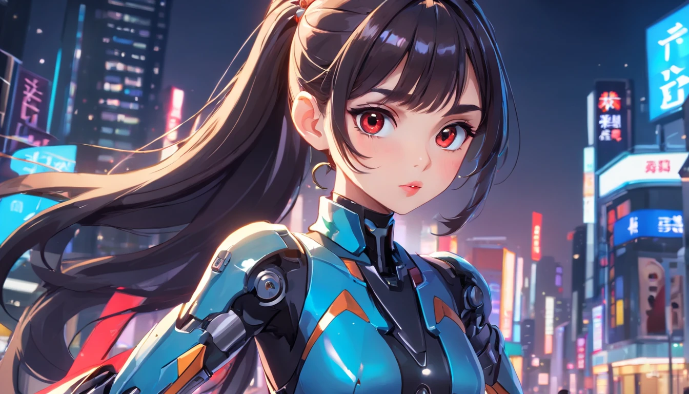 (1mecha girl:1.3, solo), (Audrey Hepburn:1.3), (a extremely pretty and beautiful Japanese cyborg girl), (sexy girl), (professional attire:1.3), (22 years old: 1.1), (walking on red carpet:1.3), (attractive random posing:1.3), (in the night royal party:1.3), (looking straight at you:1.3), (starring at you:1.3), (front view:1.3), (from side:1.3), break, (ponytail:1.3), (shiny-black thin hair:1.2), bangs, dark brown eyes, beautiful eyes, princess eyes, (big eyes:1.3), bangs, wearing a glasses:1.3, Hair between eyes, short hair:1.3, (slender:1.1), (small-medium-breasts:0.95), (thin waist: 1.15), (detailed beautiful girl: 1.4), Parted lips, Red lips, full-make-up face, (shiny skin), ((Perfect Female Body)), (cowboy shot:1.3), Perfect Anatomy, Perfect Proportions, (most beautiful Korean actress face:1.3, extremely cute and beautiful Japanese actress face:1.3), BREAK, (View viewer, wearing a lovely bitch cordinate, (insanely detailed cyborg bodysuit:1.3), (blue mechanical armor:1.3), (pin-heels:1.3), detailed clothes, BREAK, (detailed royal night party background:1.2), (dark background), (Studio soft lighting: 1.3), (fake lights: 1.3), (backlight: 1.3), BREAK, (Realistic, Photorealistic: 1.37), (Masterpiece, Best Quality: 1.2), (Ultra High Resolution: 1.2), (RAW Photo: 1.2), (Sharp Focus: 1.3), (Face Focus: 1.2), (Ultra Detailed CG Unified 8k Wallpaper: 1.2), (Beautiful Skin: 1.2), (pale Skin: 1.3), (Hyper Sharp Focus: 1.5), (Ultra Sharp Focus: 1.5), (Beautiful pretty face: 1.3), (super detailed background, detail background: 1.3), Ultra Realistic Photo, Hyper Sharp Image, Hyper Detail Image,