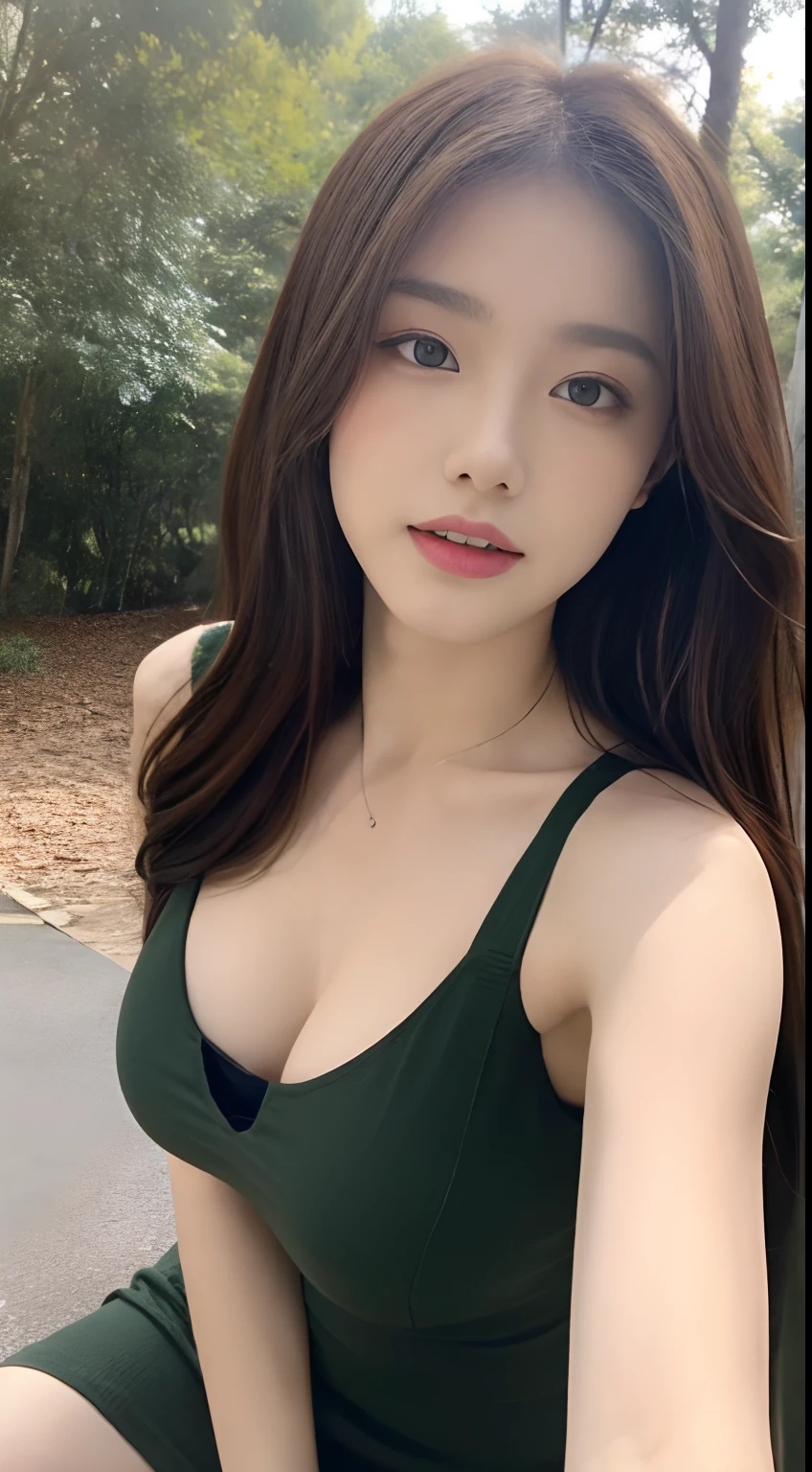 25 years old woman run run go, milf, RAW photo, (photorealistic:1.4, realistic), highly detailed CG unified 8K wallpapers, 1girl, ((thick body:0.7)), (clevage, huge breasts:1.3), looking at viewer, ((straight from front)), (HQ skin:1.8), 8k uhd, dslr, soft lighting, high quality, film grain, Fujifilm XT3, ((red dress)), (((outdoor, at park)))  ifylicee