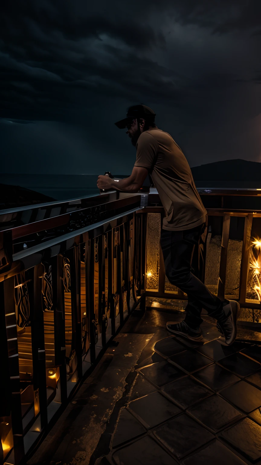 beer bottle in hand, thunder, Angy, biceps,dark theme