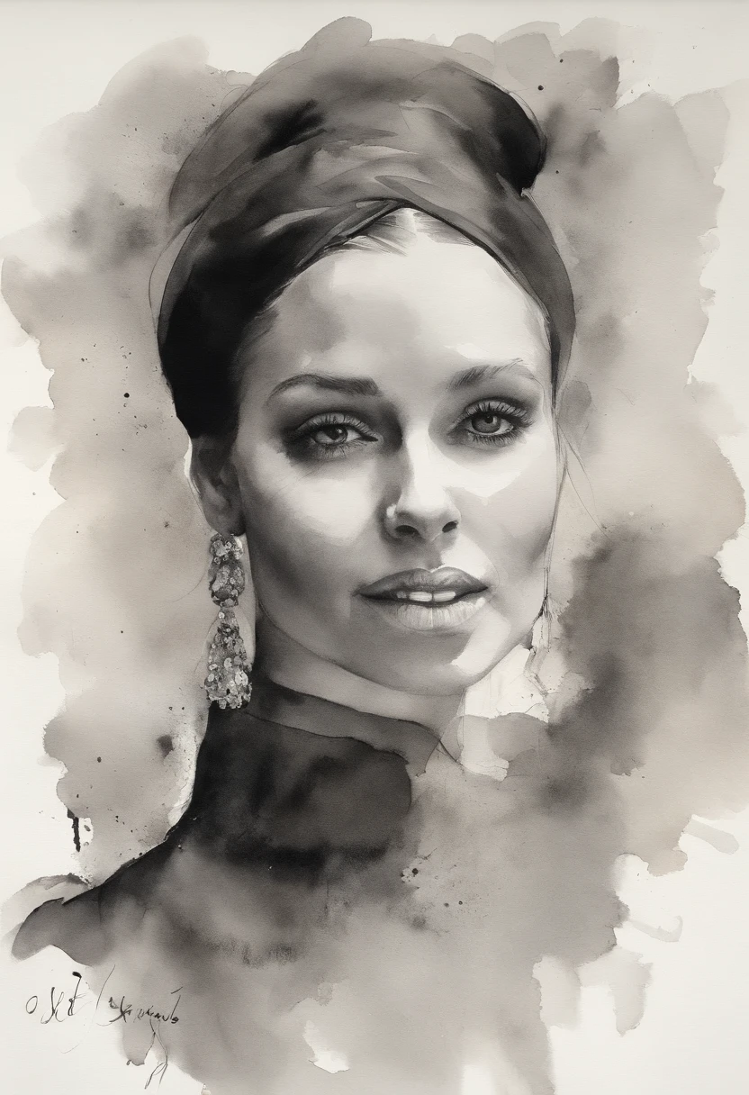 A black and white photo of a woman wearing a turtleneck sweater, Se parece a Audrey Hepburn, inspired by Marina Abramović, Winona Ryder, Maggie Cheung, Hermosa Caitriona Balfe, por Sergio Burzi, inspirado por Olga Rozanova, inspirado por Clifford Ross, por Silvia Dimitrova, inspirado por Caterina Tarabotti, por Clifford Ross, Mano debajo de la barbilla, Cabello largo, ropa negra,