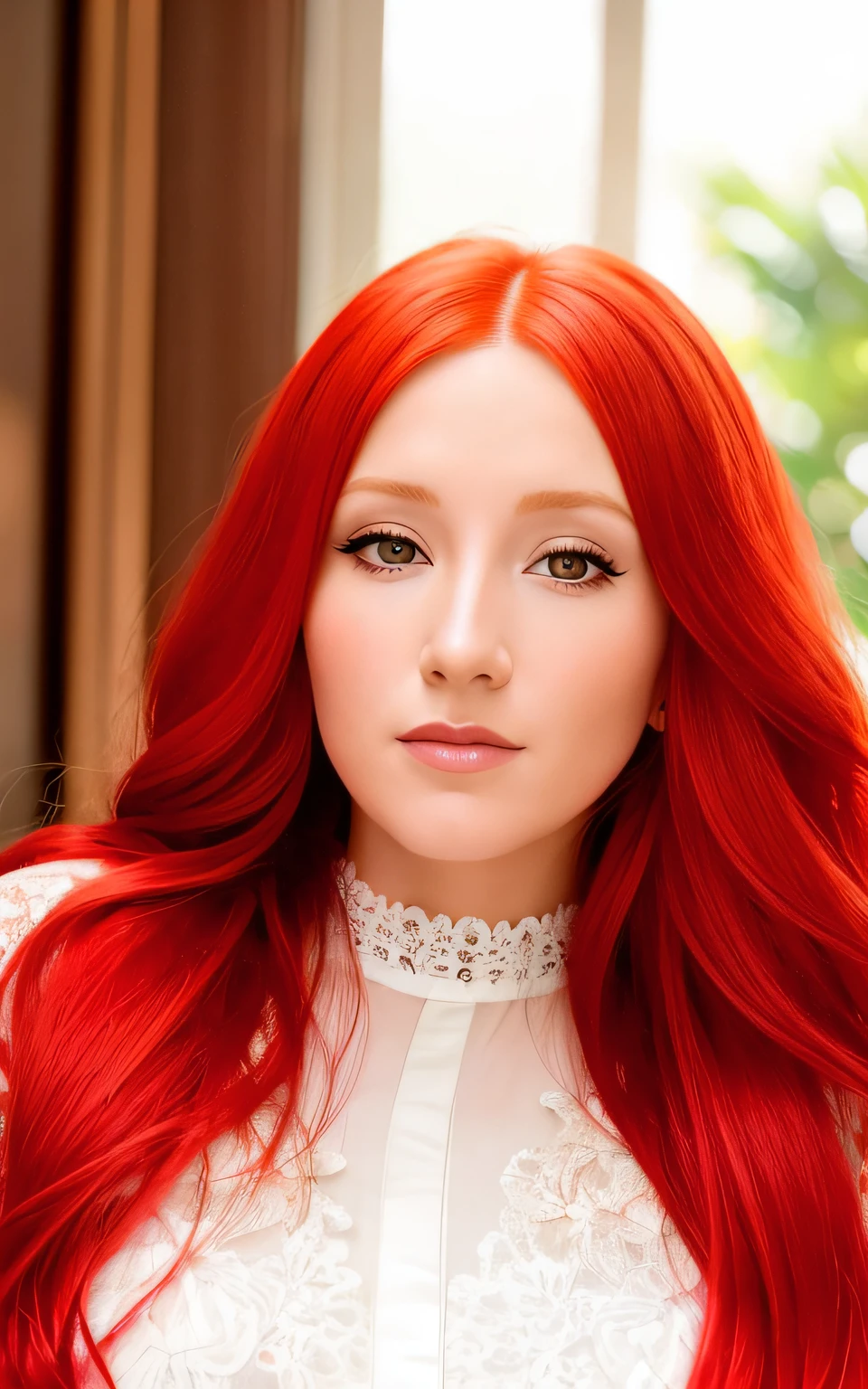 there is a woman with long red hair sitting in a chair, genevieve o'reilly, headshot profile picture, taken in the early 2020s, close-up professional portrait, professional profile picture, professional closeup photo, professional headshot, detailed professional photo, professional picture, profile image, headshot photo, portrait of maci holloway, professional profile photo, closeup headshot