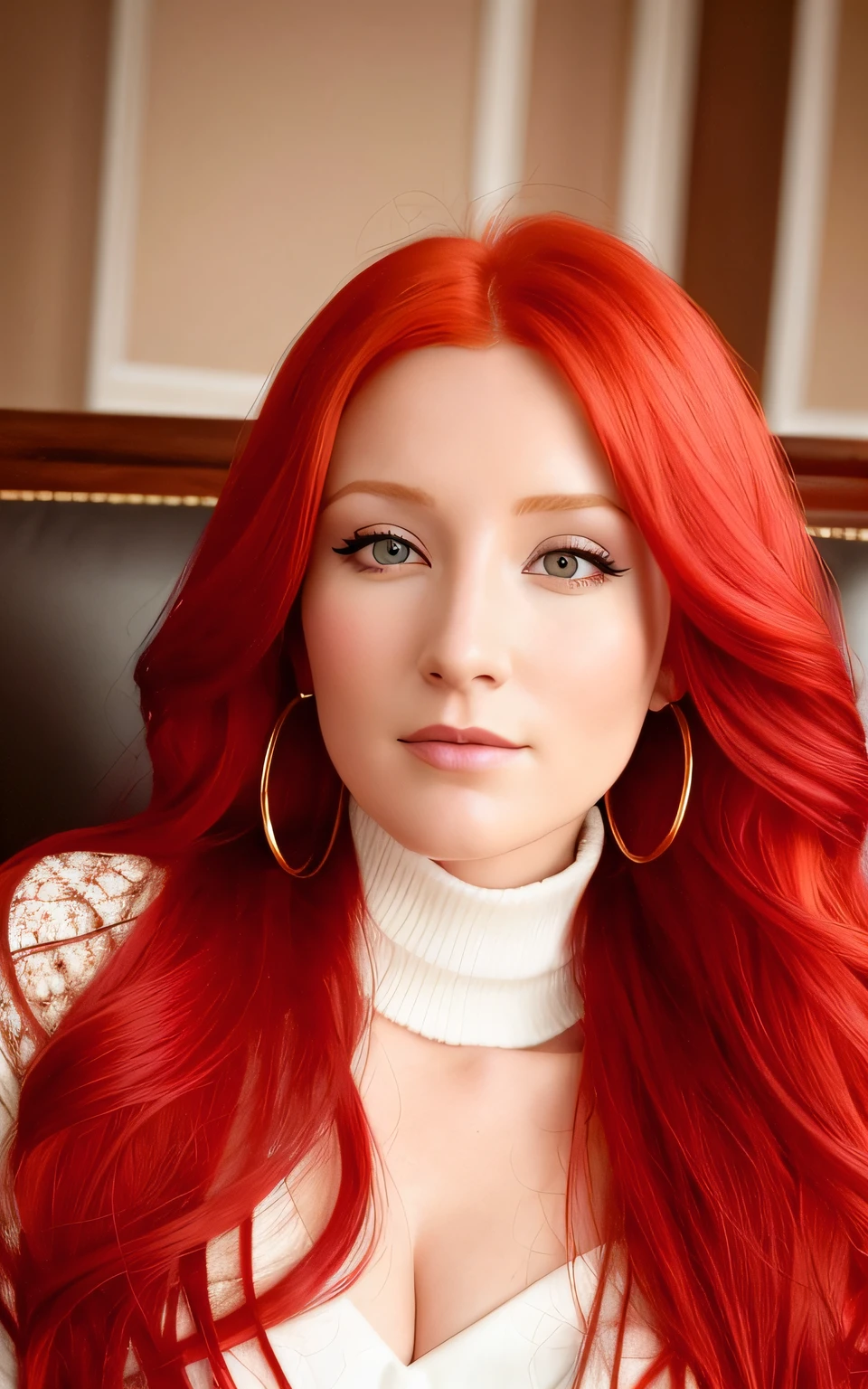 there is a woman with long red hair sitting in a chair, genevieve o'reilly, headshot profile picture, taken in the early 2020s, close-up professional portrait, professional profile picture, professional closeup photo, professional headshot, detailed professional photo, professional picture, profile image, headshot photo, portrait of maci holloway, professional profile photo, closeup headshot