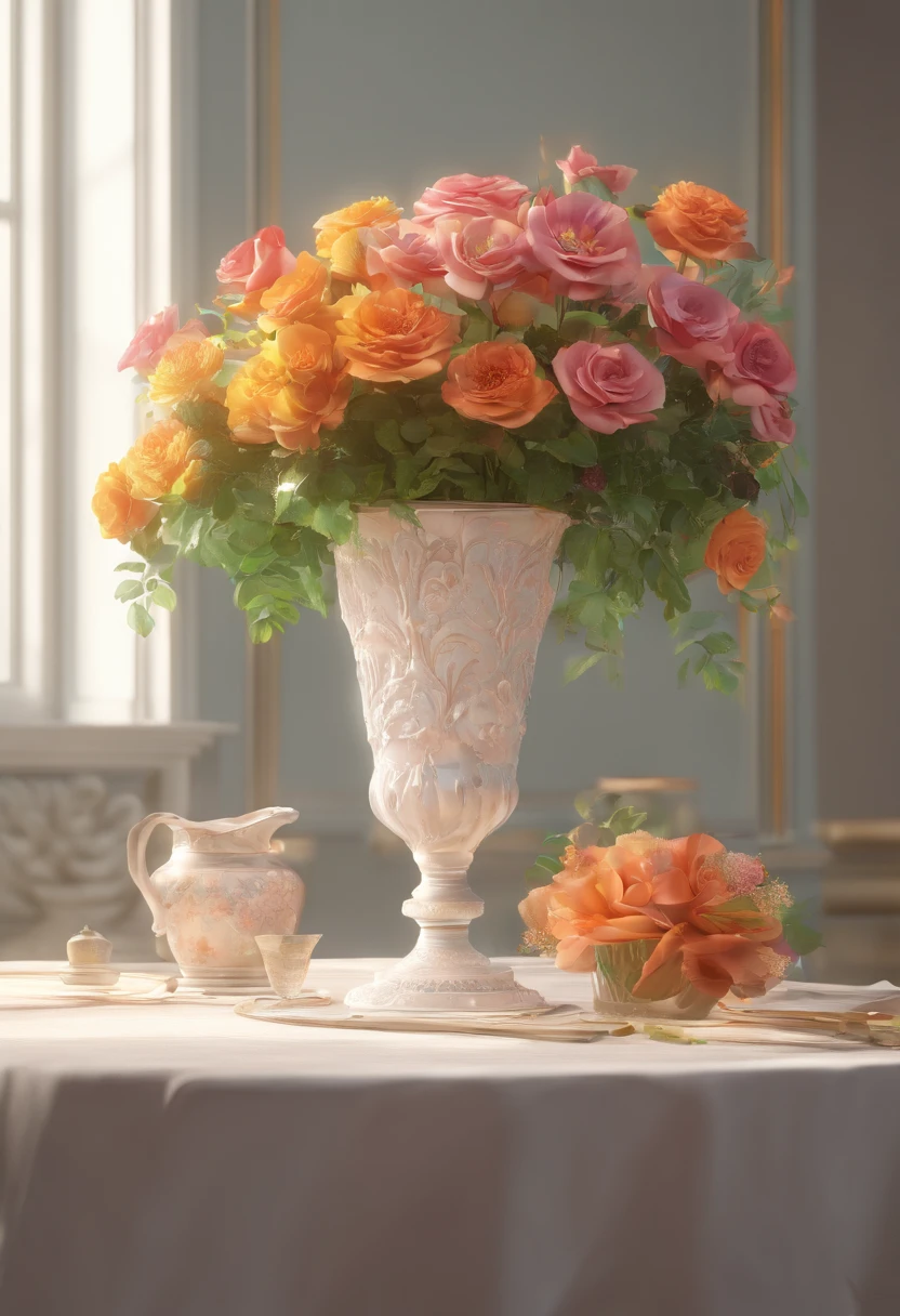 Um vaso de flores sobre a mesa