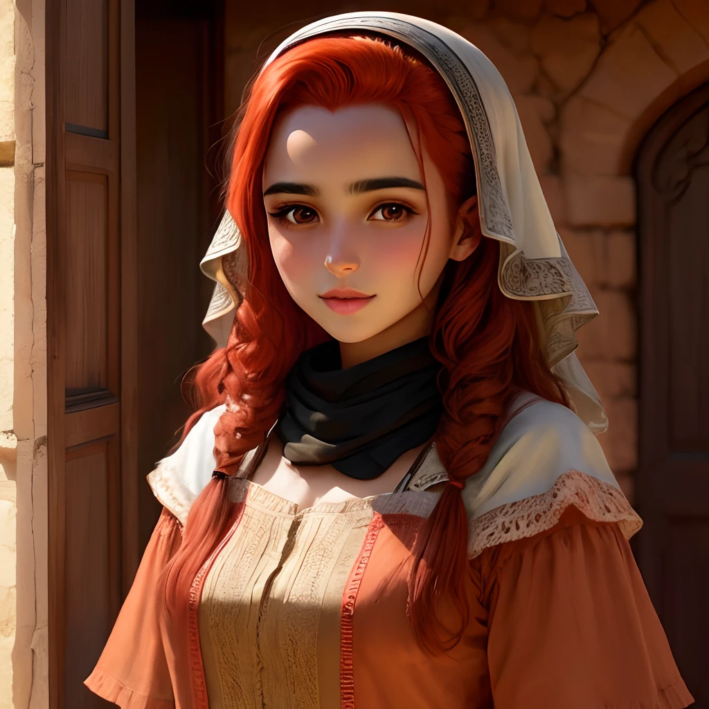 Beautiful marocain girl with red hair