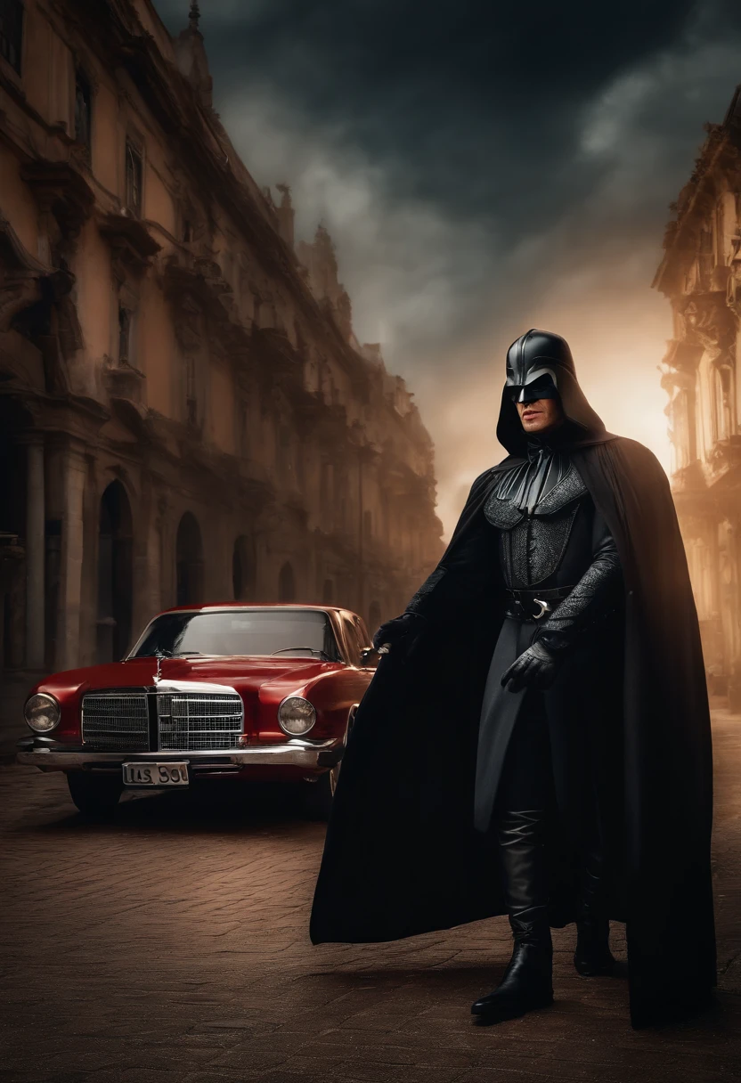 (best quality,4k,8k,Altas,master part:1.2),ultra-detalhado,(Realistic,fotorrealista,photo-realistic:1.37),Homem vampiro com um cavanhaque bonito e pontiagudo, com um cabelo curto bem cuidado e bem cortado estilo militar, vestindo um terno preto elegante, caminhando durante uma noite de luar cheio na cidade,illustration,Retratos,foco nítido,detailed facial features,olhos penetrantes,Stylish appearance,postura confiante,Paisagem urbana iluminada pela lua,Breathtaking surroundings,Sparkling cobblestone streets,Tall old buildings with Gothic architecture,luzes cintilantes da cidade,sombras intrincadas projetadas pelo luar,Assombrously atmospheric,Ambiente escuro e misterioso,cores vivas com contrastes ricos,tons de cor azul estranhos,luar iluminando o rosto do vampiro,Casting dramatic shadows,toques sutis de detalhes vermelhos na gola do terno,sutis fios de neblina flutuando no ar,criando uma atmosfera surreal e sobrenatural.