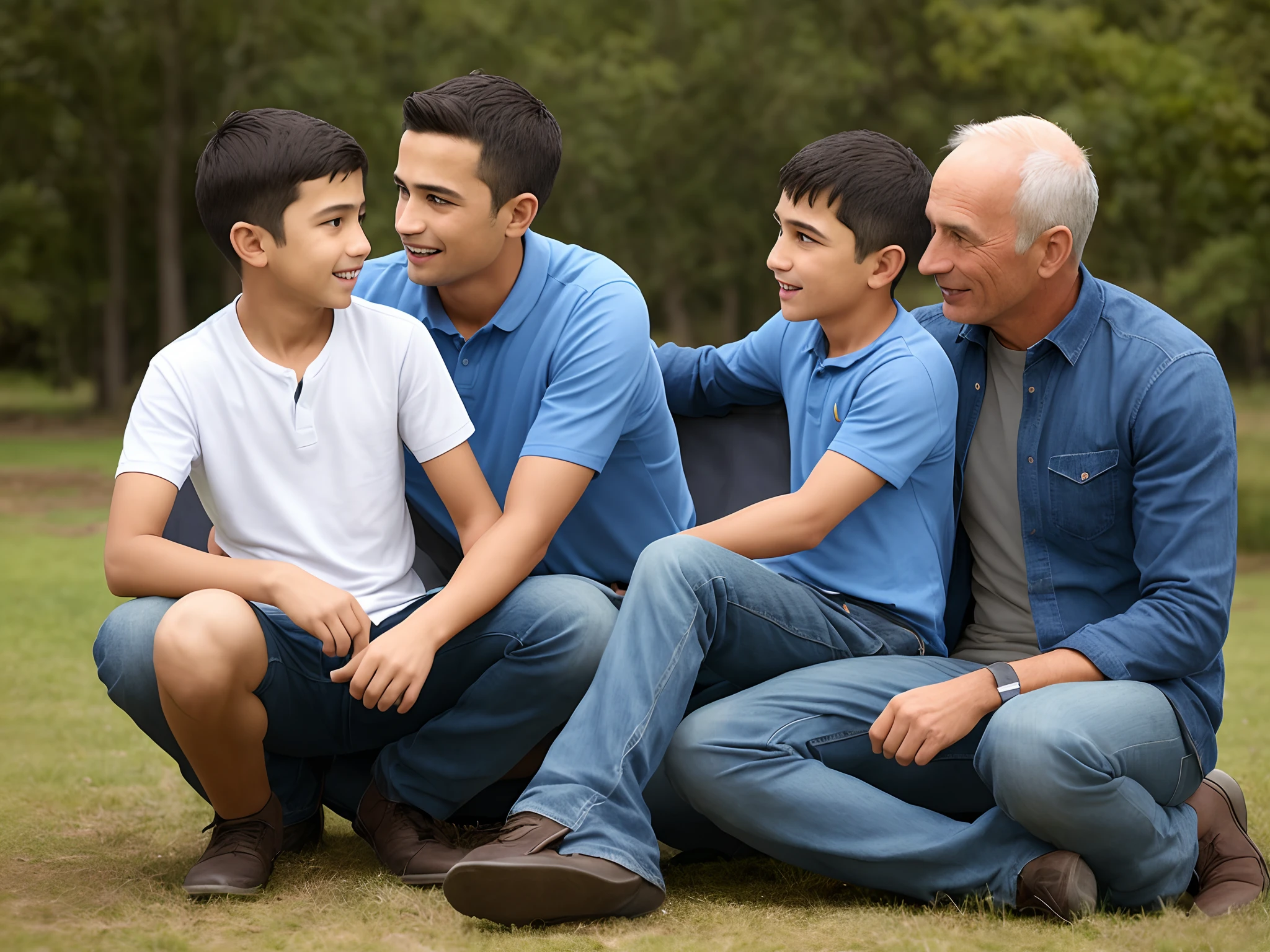 A father and son talking