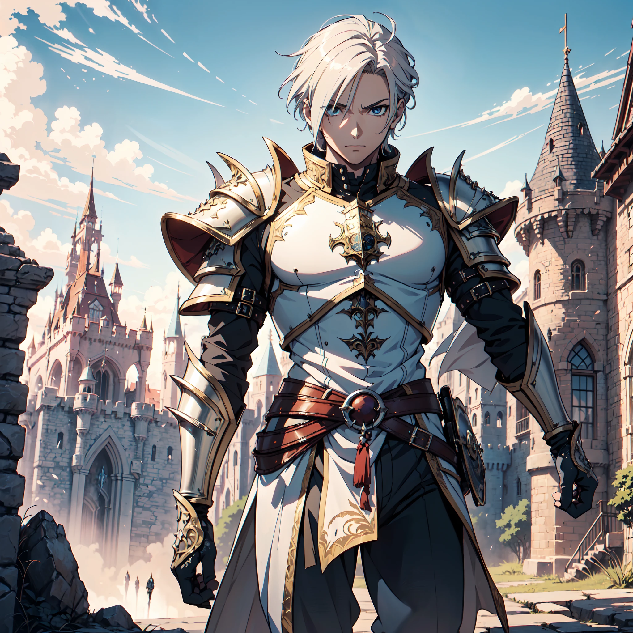 128K Ultra High Definition,
128K Ultra High Quality,
128K Ultra High Resolution,
Best Definition,
Best Quality,
Best Resolution,
Perfectly Detailed,
Perfectly Designed,
Extremely Detailed,
Extremely Designed,
Hyper Detailed,
Hyper Definition,
Hyper Quality,
Hyper Resolution,
Masterpiece,
(((Anime))),
Body Shot,
(((1 Boy))),
Handsome,
Mascular Body,
Hyper Detailed Short Hair,
(((Hyper Detailed Armor Plates))),
(((Hyper Detailed Cuirass))),
(((Hyper Detailed Baron Armor))),
(((Fantasy Castle Background Scenery))),