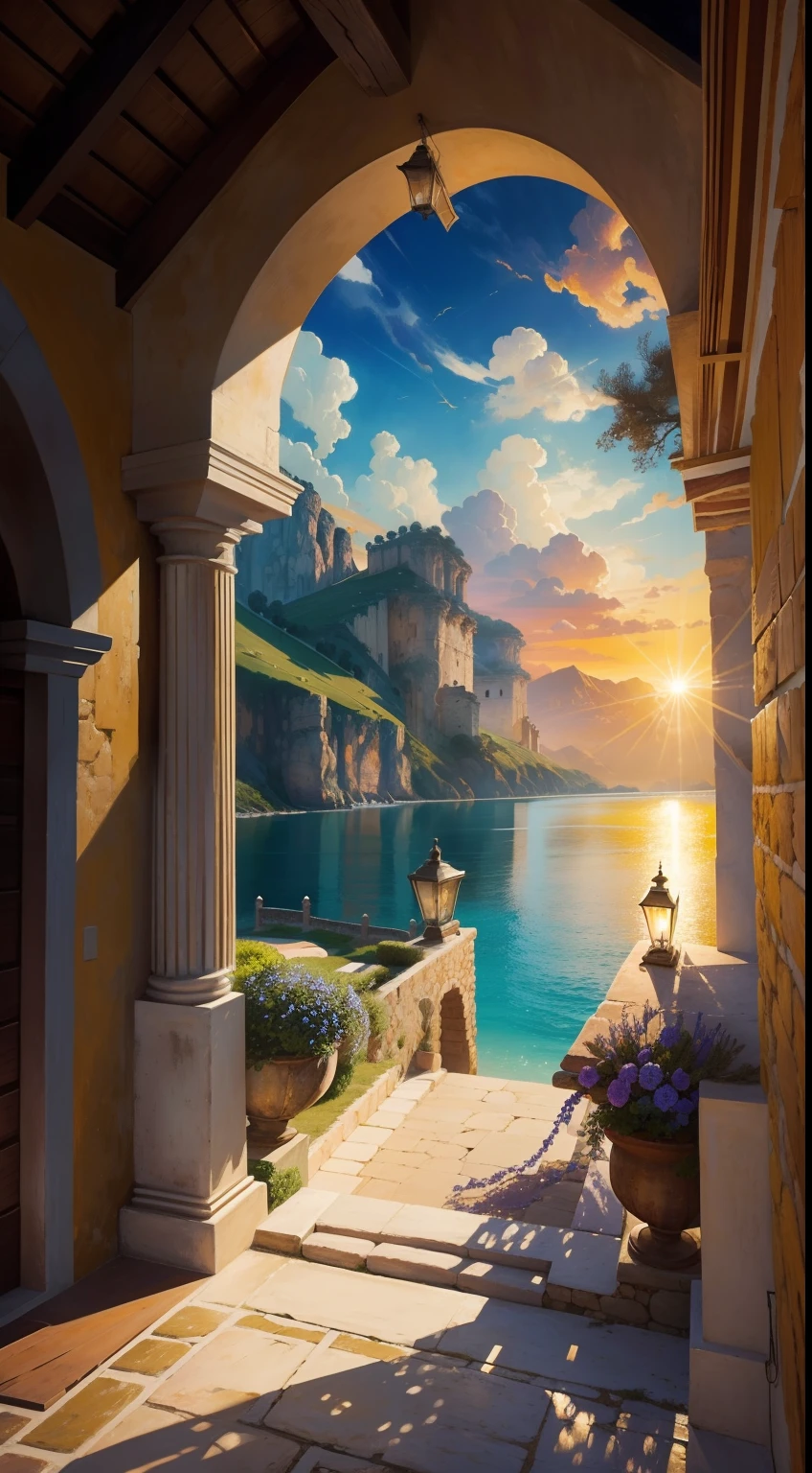La mejor calidad,Ultra detallado,realista,Classic style of oil painting,Pasteles,Pinceladas suaves,warm tones,natural lighting,Detalles bellamente renderizados,textura fina,romantic ambiente,Traditional composition,Paisaje tranquilo,serene expression,tranquil mood,Colores sutiles,Impeccable craftsmanship,rasgos faciales delicados,ojos suaves,cabello detallado,sonrisa encantadora,authentic portrayal,Meticulous Attention to Detail,vintage aesthetics,Obra maestra atemporal,Artistic ability,postura elegante,harmonious composition,Serene and idyllic background,Belleza pura e inocente,Vestimenta tradicional,paisaje evocador,Skilled artist's hand,ethereal atmosphere,Prado iluminado por el sol,gentle breeze,Ovejas balando,Connect with nature,Warm and welcoming,Toques impresionistas,Paleta de colores vibrantes,Ilustraciones cautivadoras,Evoke a sense of nostalgia,Classic elements,Storytelling dentro de la imagen,It goes back to a bygone era