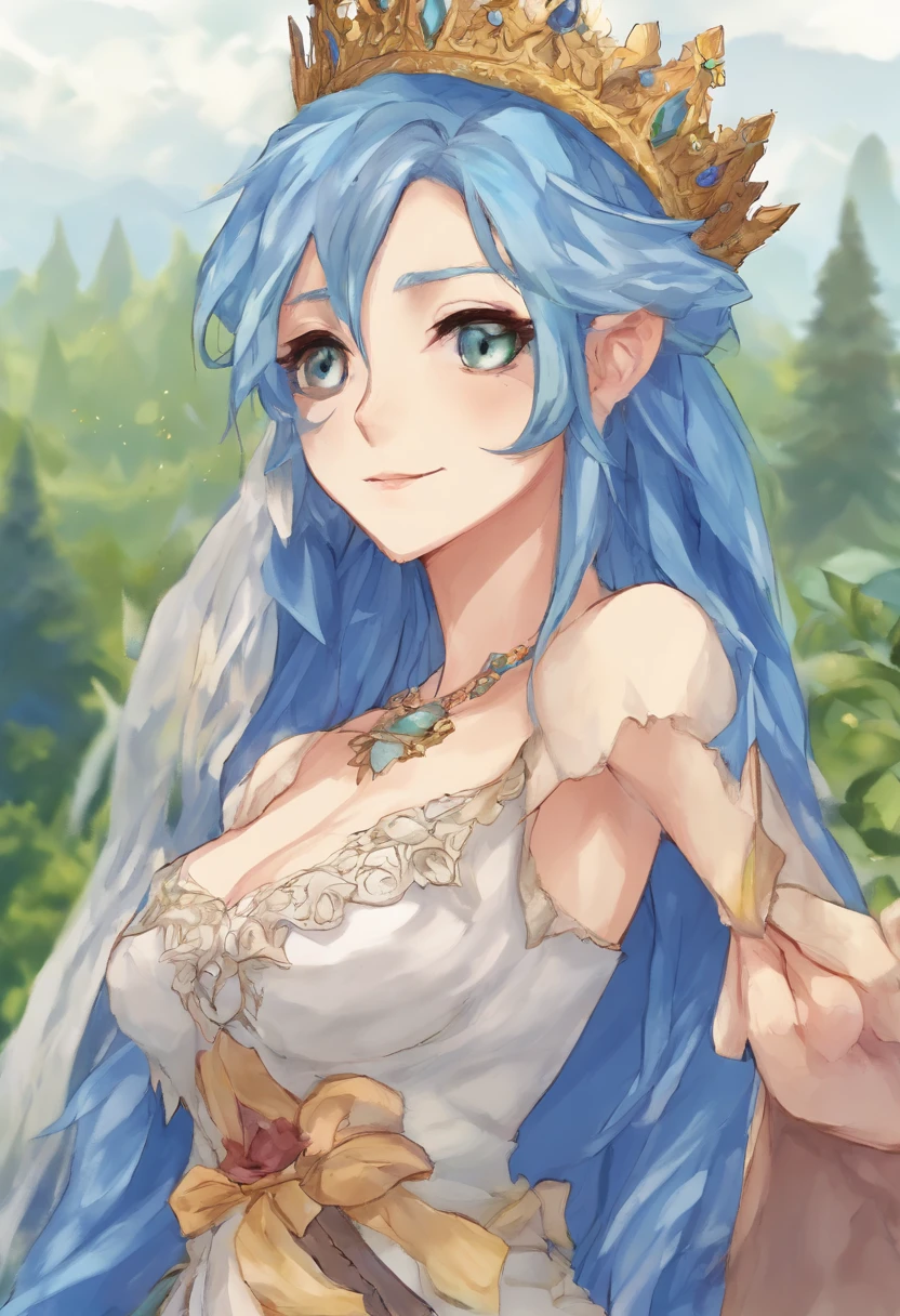 masterpeace, best quality, 1female, biopunkai, elf, huge breast, huge , horror, knight, blue hair,