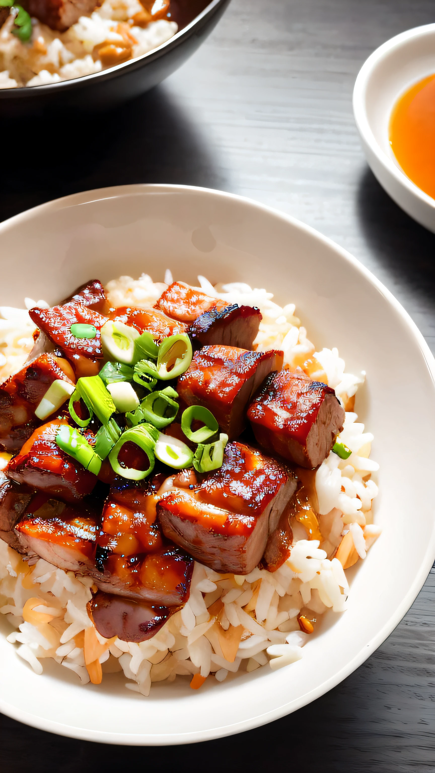 A bowl of char siu rice
