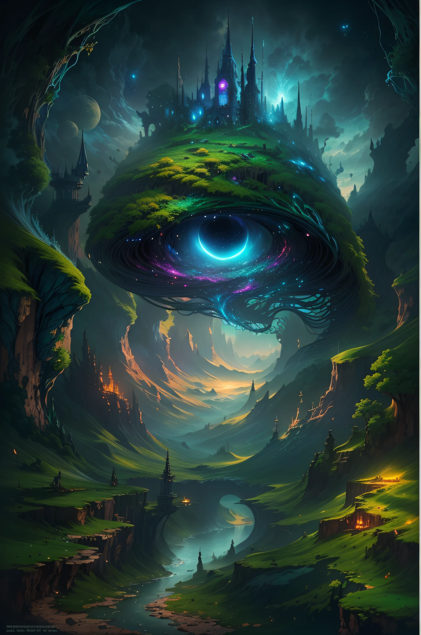 Thrilling dreams， ultra-realistic realism， abstracted， psychedelia, tmasterpiece，PsyAI, （tmasterpiece，best qualtiy：1.2），illustration，8k wallpaper，Dazzle，（Portals：1.1），（Otherworldly creatures：1.2），（magic energy：1.1），（floating debris：1.05），(glowing third eye:1.1), (strong lights:1.05), (illumination:1.05), (fantasy:1.15), (hyper realisitc:1.1), (mistic:1.05), (intriguing:1.05), (Ethereal:1.08), (mistic:1.1), (cosmic:1.05), (interdimensional:1.1), (unearthly:1.05), (spellbinding:1.1), (Unforgettable:1.05), (Fantasy art: 1.1)，（number art：1.05），（magic realism：1.08），（Epic：1.1），（concept-art：1.05），（highly  detailed：1.1），（cinematic ligh：1.05），（ultra-realistic realism：1.05），（mistic：1.05），（astounding：1.1），（andrey surnov：1.05），（mind bending：1.1），（big breasts enchanting：1.05），（Unbelievable：1.05），（otherworldly landscapes：1.1），（breath-taking：1.05 ), (incredulous:1.05), (portal opening:1.05)