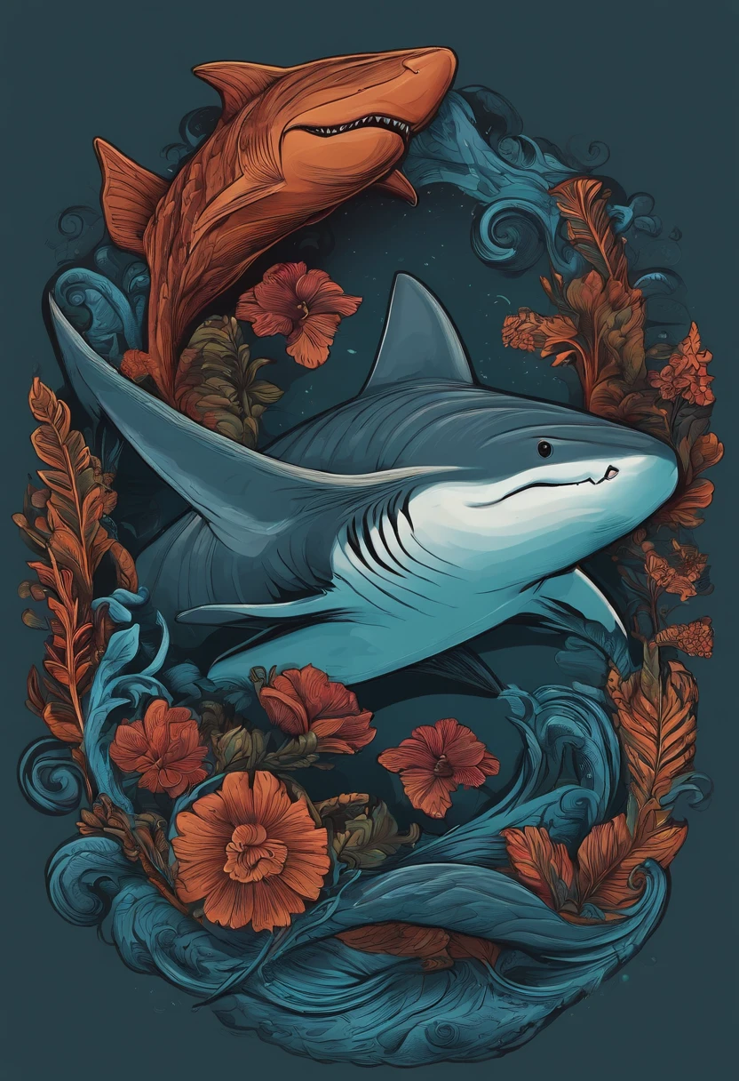 /imagine prompt: Shark illustration for a sticker with a black background, em negrito estilo de contorno, bordas irregulares, Lixo, sombreamento claro --v 5.2 Strength of weakness