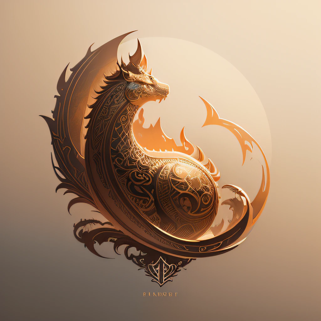 ((best quality)), ((masterpiece)), (detailed), fantasy logotype, ultra detailed, without text, front view, minimalistic, without blur, full light, lineage 2 logotype, 2d, beige colors