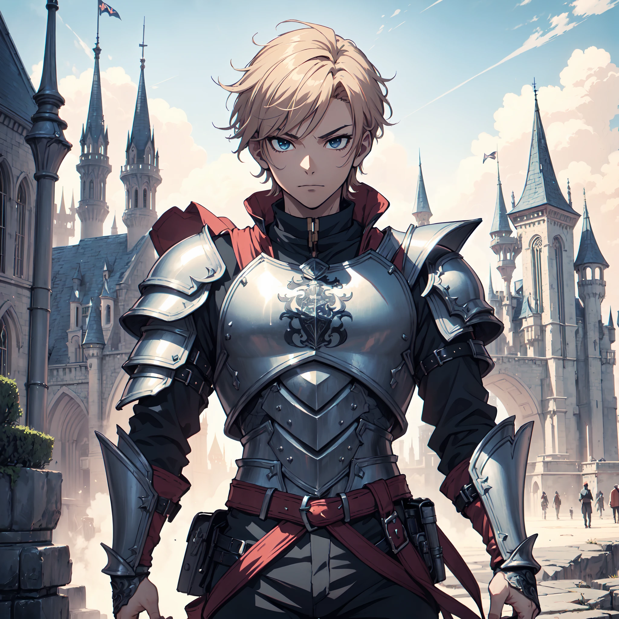128K Ultra High Definition,
128K Ultra High Quality,
128K Ultra High Resolution,
Best Definition,
Best Quality,
Best Resolution,
Perfectly Detailed,
Perfectly Designed,
Extremely Detailed,
Extremely Designed,
Hyper Detailed,
Hyper Definition,
Hyper Quality,
Hyper Resolution,
Masterpiece,
(((Anime))),
Body Shot,
(((1 Boy))),
Handsome,
Mascular Body,
Hyper Detailed Short Hair,
(((Hyper Detailed Armor Plates))),
(((Hyper Detailed Cuirass))),
(((Hyper Detailed Baron Armor))),
(((Fantasy Castle Background Scenery))),