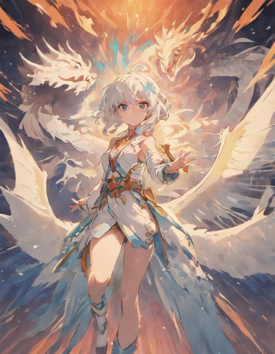 white dragon, olhos azuis, Friendly appearance