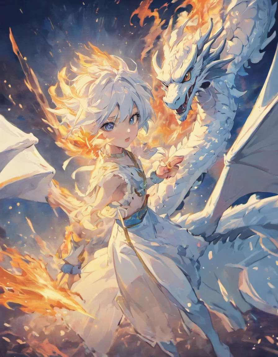white dragon, olhos azuis, Friendly appearance