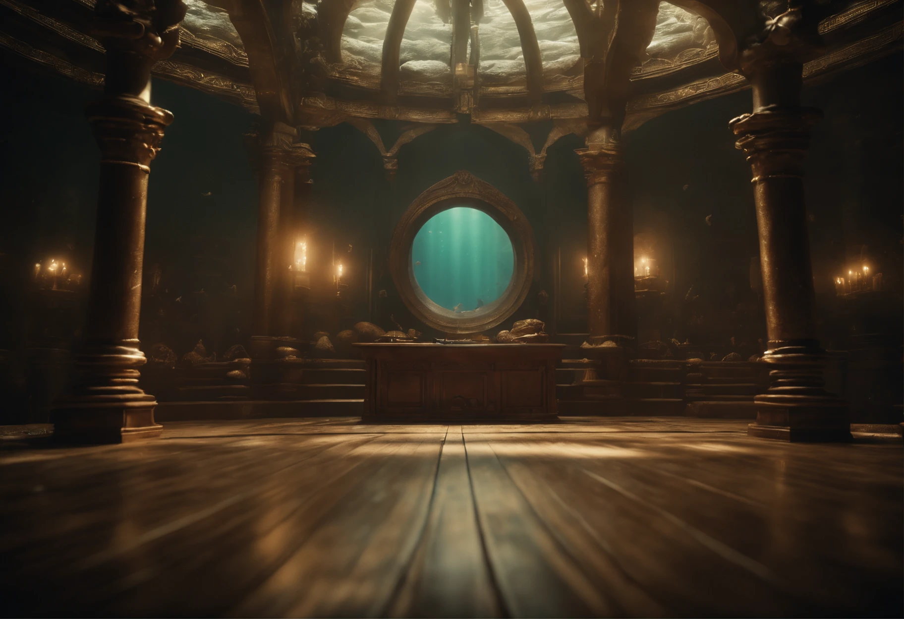 A sacred and dignified room of the underwater kingdom