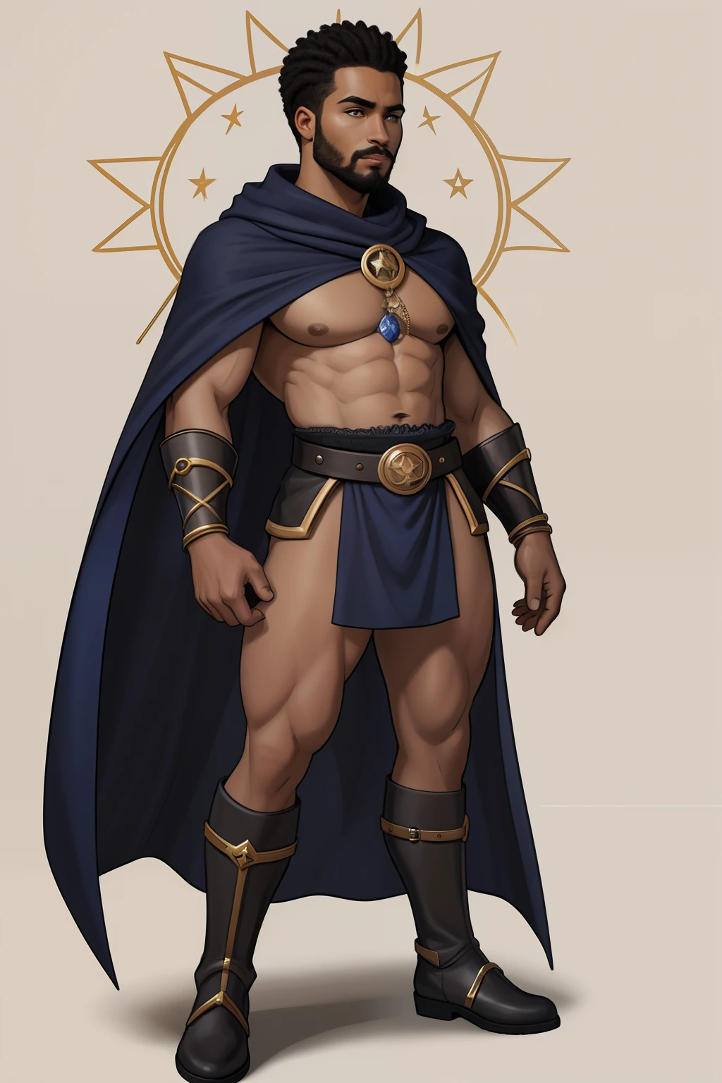 Lua silvershade , Color Parts , caderno de desenho , dark sketch , corajoso e realista , mistura de linhas escuras e no papel , Rotating character sheet , corpo inteiro , mysterious symbols , Discurso , Tema escuro , clear partially braided fluttering , lindas , Bonito , roupas de couro acolchoadas bordadas com Discurso , Modesto , botas de couro bordadas com Discurso ,Pintura digital.Character description:
Star of Cape Verde is a hero inspired by the flag of Cape Verde. Its path reflects the cores of the flag, simbolizando paz, unidade, Determination and spirit. He wears a golden belt with discreet tribal elements in reference to Cape Verdean culture.
allure:
Nuclei: Azul profundo, branco e vermelho.
Dez estrelas douradas representam as 10 principais ilhas de Cabo Verde.
Mantenha o mesmo estilo de roupa, Short hair and practical footwear in all views.
Personalidade:
Courageous and dedicated to the protection of Cape Verde, Estrela de Cabo Verde busca a paz e a harmonia. He is a symbol of pride and hope for the Cape Verdean people.
Poderes e Habilidades:
Controle estelar: Manipula luz, Energy and Constellations.
Supernatural strength and agility.
Connection with nature to invoke natural elements