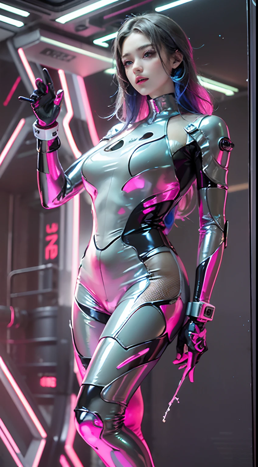 (((front view))), ((Masterpiece)), ((ultra high definition)), ((ultra high resolution)), ((full sharpness)), ((maximum quality)), ((Cinematic)), ((8k)), ((Samantha Eve Wilkins/Atom Eve)), ((completely identical to the cartoon)), ((Invincible Cartoon)), ((alone)), ((full body)), ((ultra detailed face)), ((ultra detailed eyes)), ((ultra realist eyes)), ((ultra detailed irises)), ((totally normal irises)), (((identical irises))), ((ultra delicate hands)), ((ultra detailed hands)), ((very small hands)), ((ultra detailed fingers)), ((natural lighting)), ((malicious smile)), ((smooth skin)), ((natural skin), ((totally ultra realistic)), ((repeat the same face)), ((always the same face)), ((repeat always the same face)), ((always the same body)), ((always the same proportions)), ((always the same clothes)), ((looking at the camera)), ((natural colors)), ((full emphasis on every detail such as hair color, attire, body proportions)), ((Atom Eve))