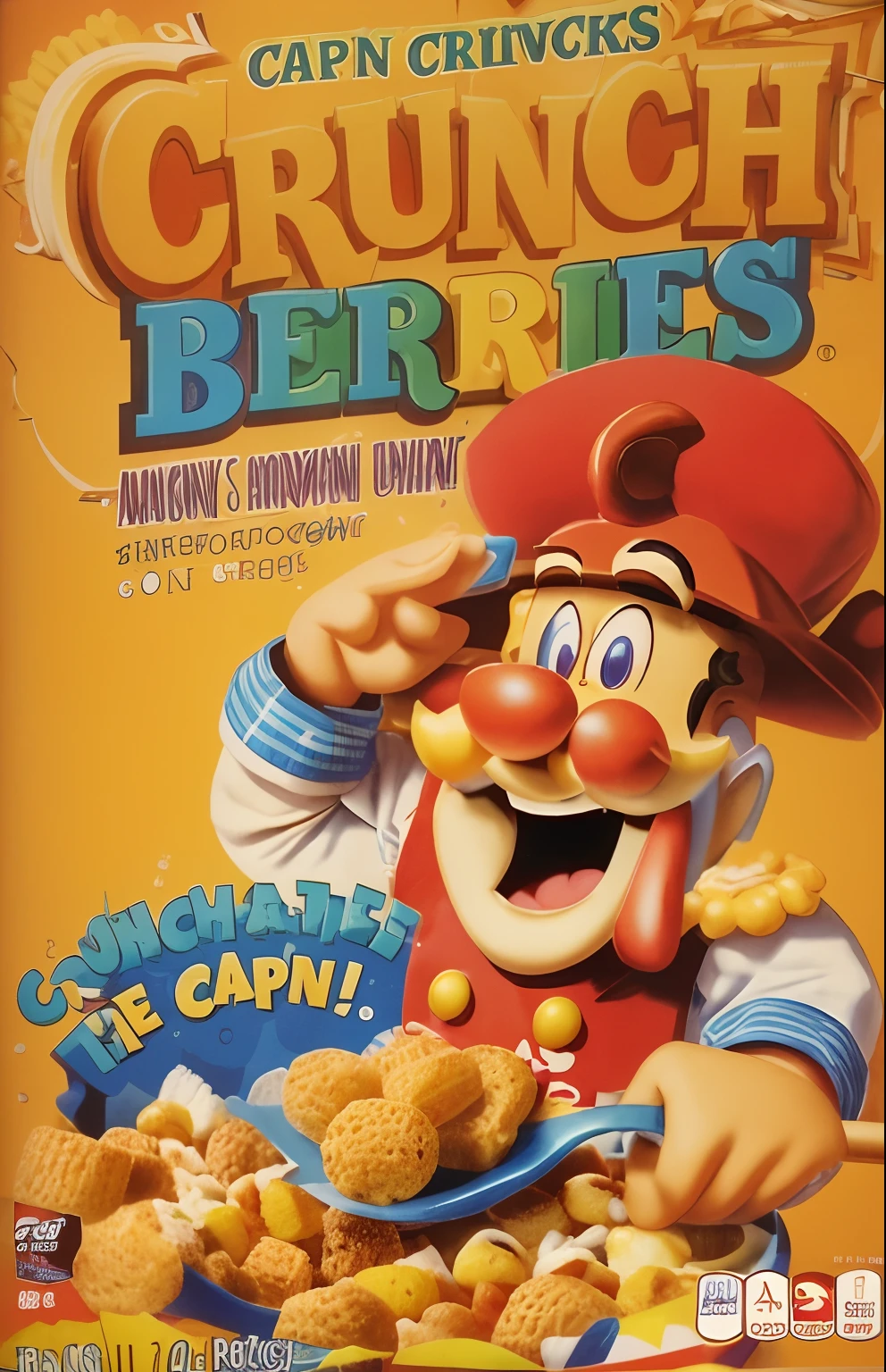a close up of a box of cereal with a cartoon character, cereal box, cereal, vintage cereal box art, cereal mascot, cheerios, 🐎🍑, grainy. poorly rated, mmmmm, “berries, wearing a blue berries, cant believe it is real, y 2 k cutecore clowncore, oh yeah, cutecore clowncore