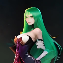 1 girl, long hair emerald green, red eyes, Elegant royal purple blouse, pantalones negros, tacones de aguja, high resolution, ultrasharp, 8k, obra maestra, towering over viewer, mocking smile, evil woman, domineering pose, full body, buxom, Darkstalkers, anime,