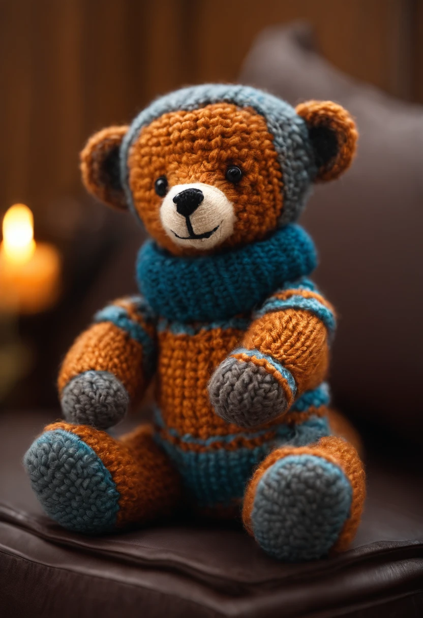 A cute and cuddly knitted Chubakka teddy bear from Star Wars - high resolution, futuristic