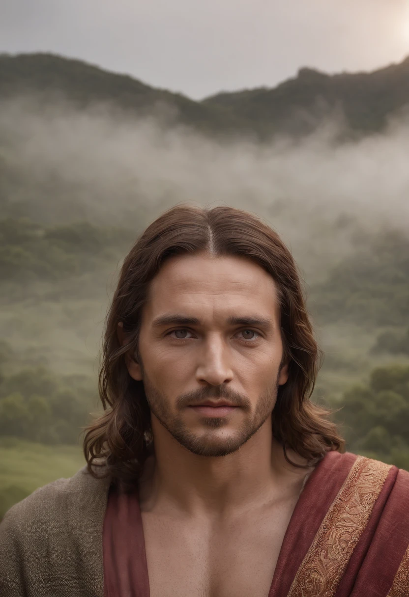 3D-rendering, Foto RAW, Jesus homem, Face with Jewish features, bra-prima, melhor qualidade, barroco, realista, 1man, armadura medieval branca, parte superior do corpo, espada de fogo, anjos ao fundo, efeito de profundidade olhando para o espectador, campo aberto, campo de batalha, olhos de raios, surrounded by lightning, grande musculatura, fotografia de corpo inteiro, flutuando no ar, série hbo, hyper-realistic master piece, alta qualidade, Absurdo, um cara, olhos e rosto detalhados, olhos de fogo, among the clouds, montanhas ao fundo, chuva de raios, epic atmosphere. ((lifelike lighting, Melhor qualidade, 8K, Obra-prima: 1.3)) Simulação RED EPIC-W 8K Helium Camera back to RED, Absurdo, melhor qualidade, Canon C200.