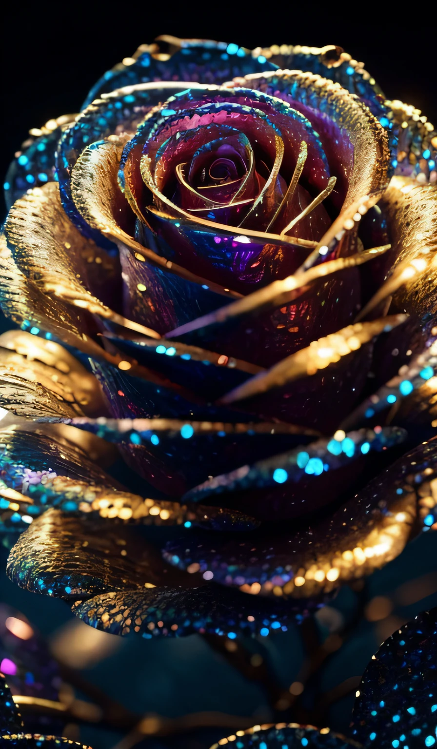 Crystal rose, fanciful, galaxias, cleanness, glittery, glittery, Splendor, Colorful, Amazing photography, dramatic lighting, photo-realism, ultra - detailed, 4K, depth of fields, A high resolution