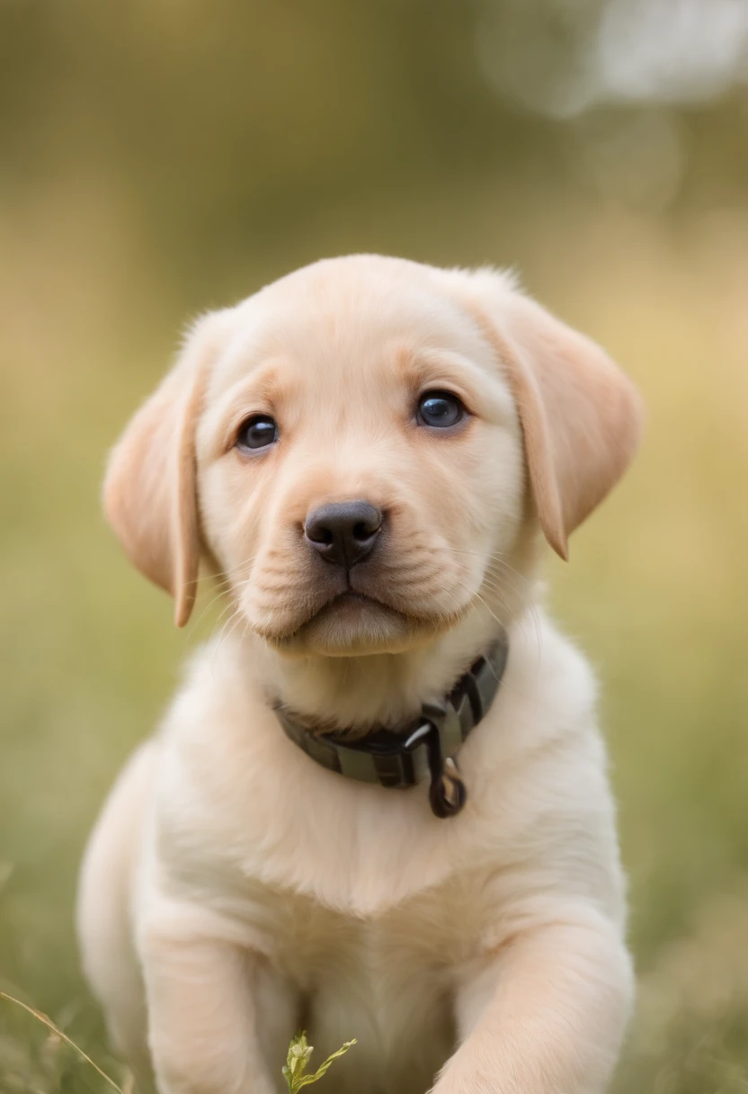 A Labrador puppy with a stick in the mouth, cinematic, realistic, adorable and 8k UHD
