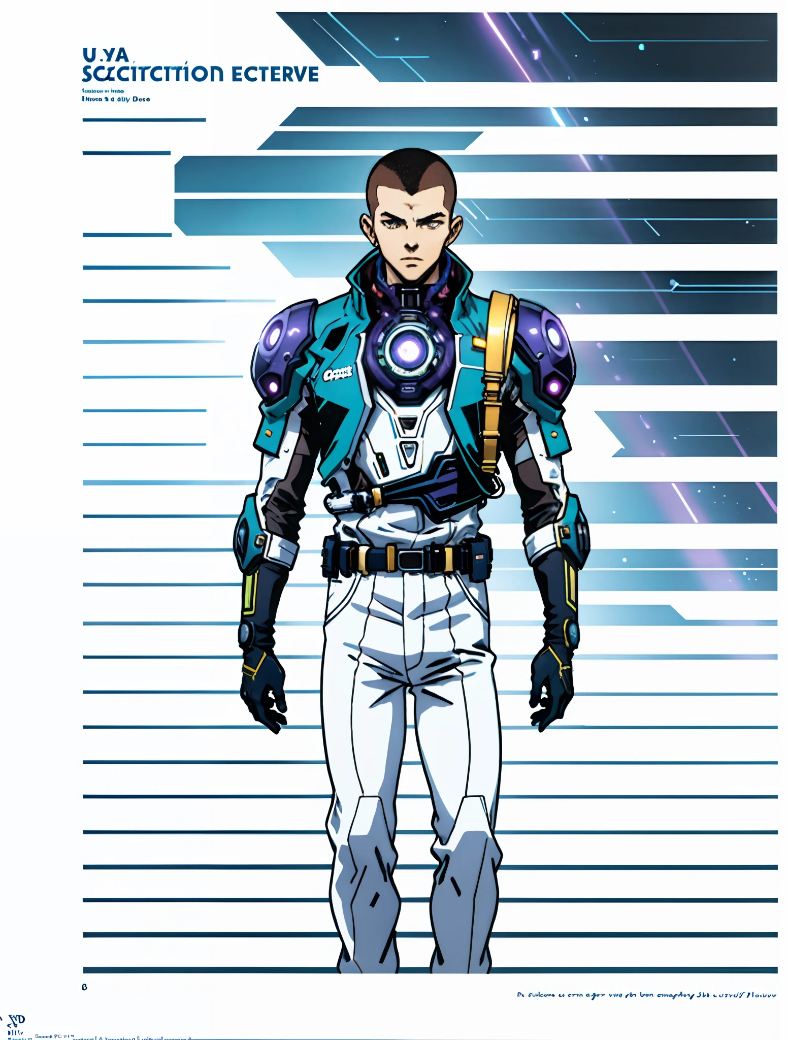 A man with a crew cut, a calm and rational expression, a wise gaze, wears a futuristic scientist's coat, primarily in shades of white, accented by touches of blue and purple, matching utility pants, standing in a mysterious laboratory of an ancient and advanced civilization, with a high-tech incubation tank emitting a faint glow in the background, this character embodies a finely crafted a futuristic sci-fi scientist in anime style, characterized by an exquisite and mature manga illustration art style, high definition, best quality, highres, ultra-detailed, ultra-fine painting, extremely delicate, professional, anatomically correct, symmetrical face, extremely detailed eyes and face, high quality eyes, creativity, RAW photo, UHD, 8k, Natural light, cinematic lighting, masterpiece:1.5