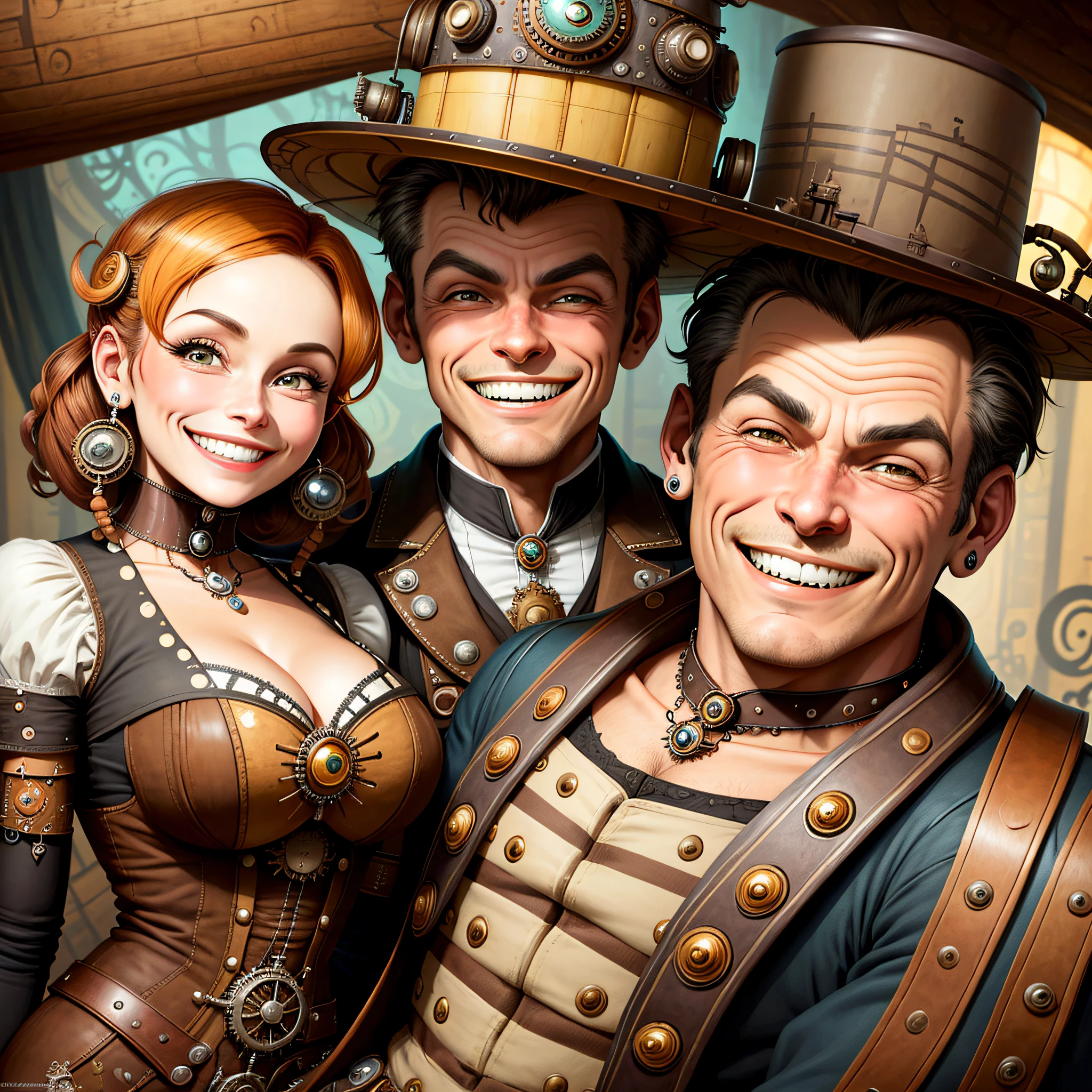 casal amante steampunkai em casa, (((BIG SMILE)))
