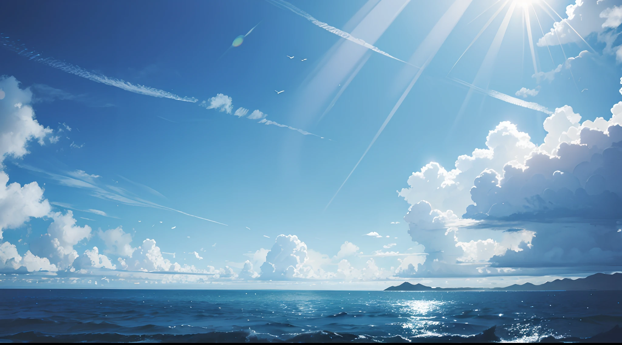 Serene sky, rays