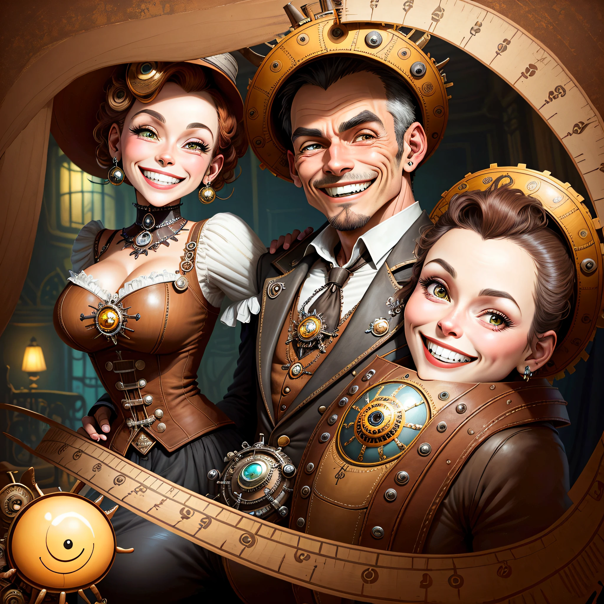 casal amante steampunkai em casa, (((BIG SMILE)))