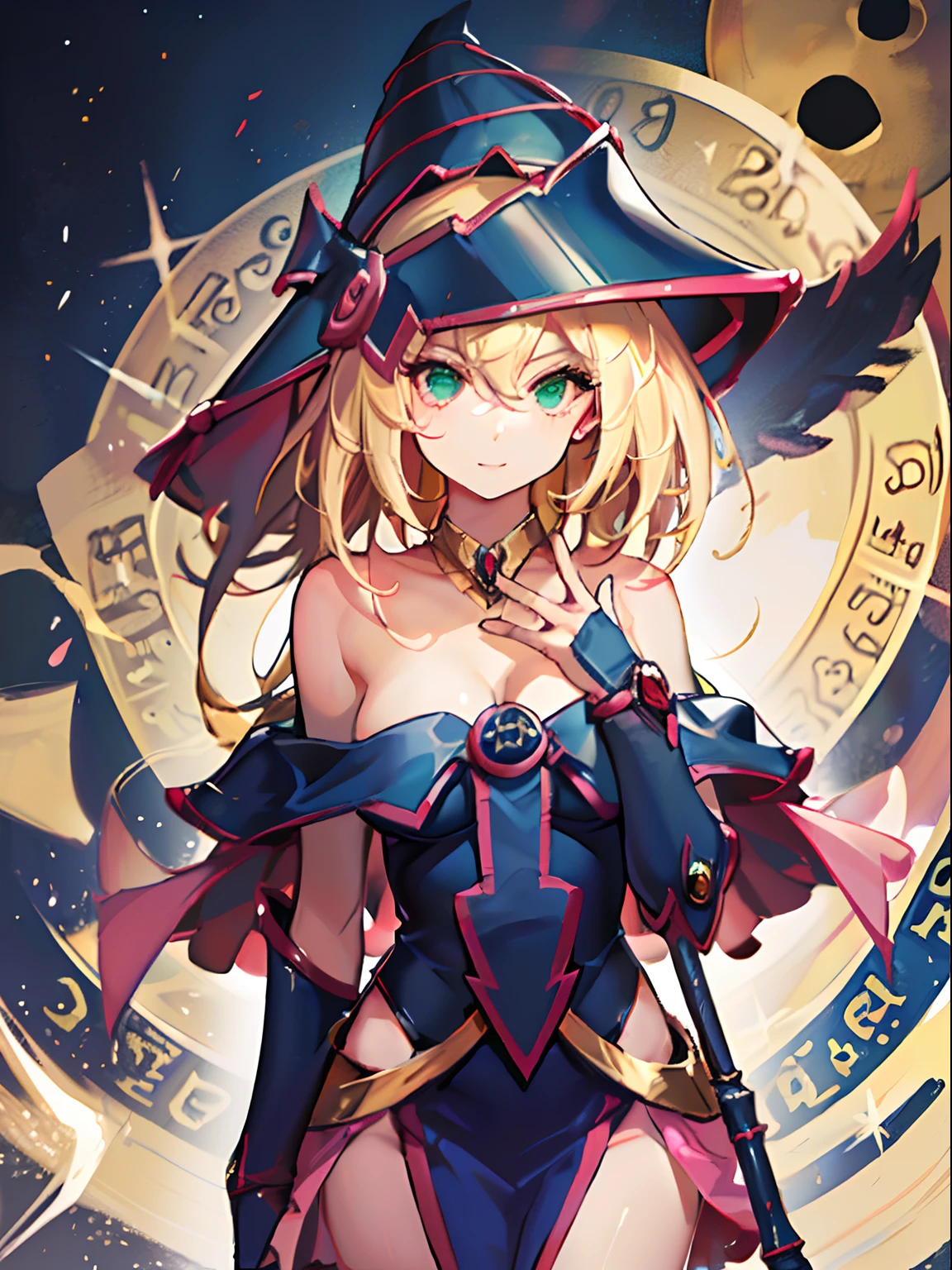 niña dark magician girl, Ropa casual, alas, cielo estrellado, glowworm, De color, sonrisa ligera, Estiramiento del brazo, Mira el visor, Cara detallada, Toma de cuerpo completo, Silueta, 8k, Super detail, destellar, florecer, piel texturizada, curar, La mejor calidad, alta calidad, Altas Resoluciones, Detalles altos, intrincado, absurdos, Anatomically correct, Obra maestra.