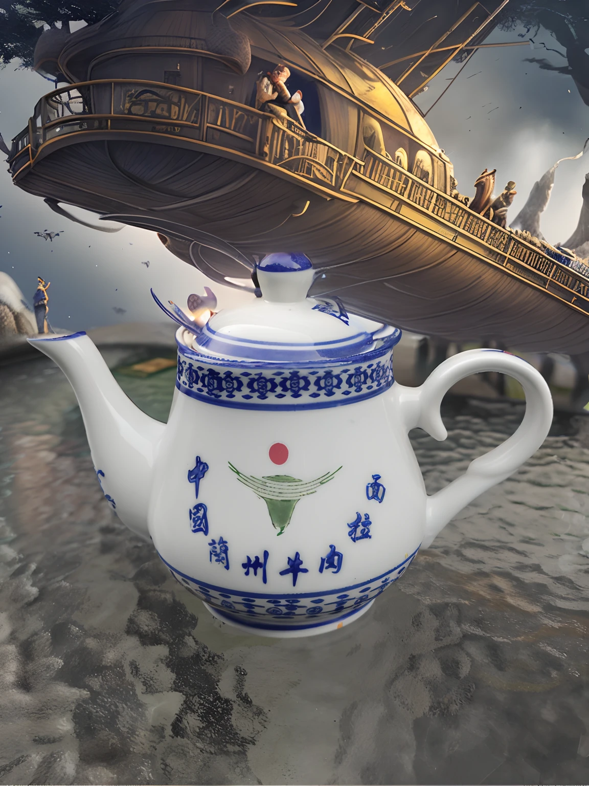 Many islands are suspended in the air，Many small airships flew around, 城市, fantasy, Amazing plant growth, extreme hight detail, Realistic light, Epic composition, (Complex details), (Complex design, hyper-detailing :1.2), Art Station, (Masterpiece, Best quality), Ultra HD, 32k --v 6