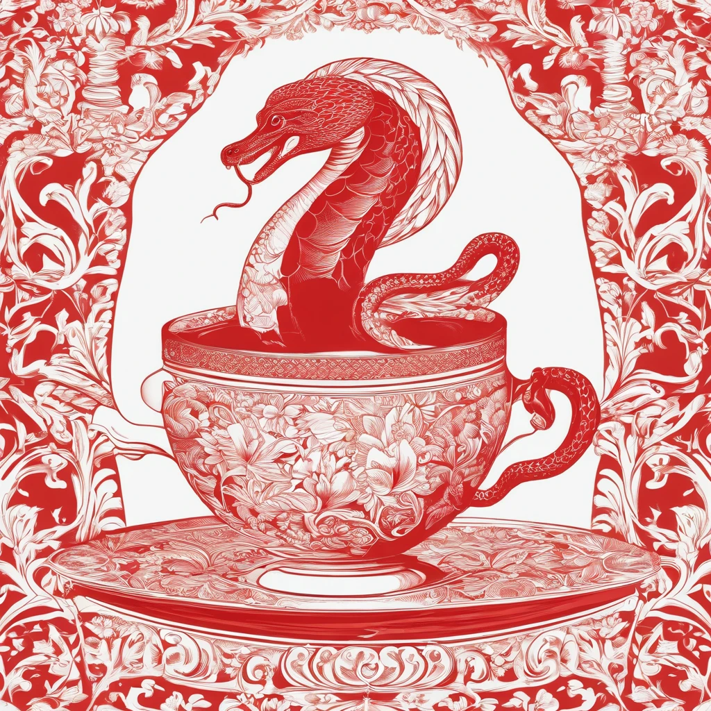 Fundo Vermelho Vibrante: The red background is vibrant and captivating, transmitindo energia e dinamismo.
Detailed Hygienic Cup: The Hygienic Cup is elaborated with intricate details, destacando sua forma e textura. she's white, com sombras sutis para criar profundidade.
Serpente Subtil: The white serpent curls discreetly around the cup, adding a touch of mystery and intrigue.
Nome em Caixa Alta: The name of the pharmacy is displayed in bold capital letters, em branco, below the cup, conveying confidence and readability.