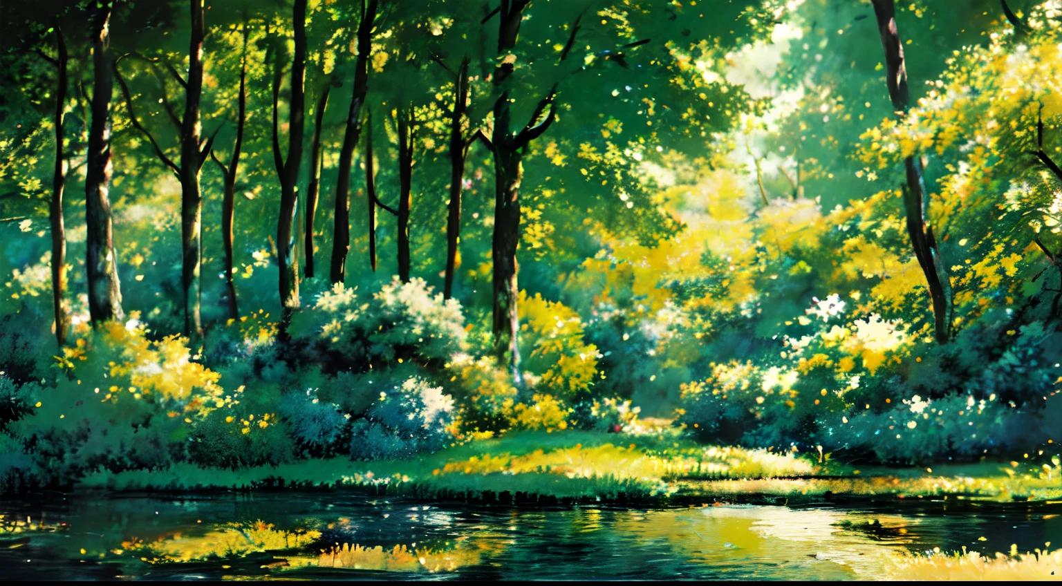 (Award Winning Digital Artwork:1.3) of (Ultra detailed:1.3)  exploring a beautiful forest, straps, gorgeous, CGSociety, ArtStation, forest, fantasy, amazing background, beautiful forest, beautiful, flowers, grass, blue skies, lovely skies, big clouds, masterpiece, perfection, wallpaper, 8k, adventurer, on an adventure, landscape, moss, outdoors, overgrown, path, river, road, rock, scenery, sky, trees, (((link, hero, male elf, tloz, the legend of Zelda)))