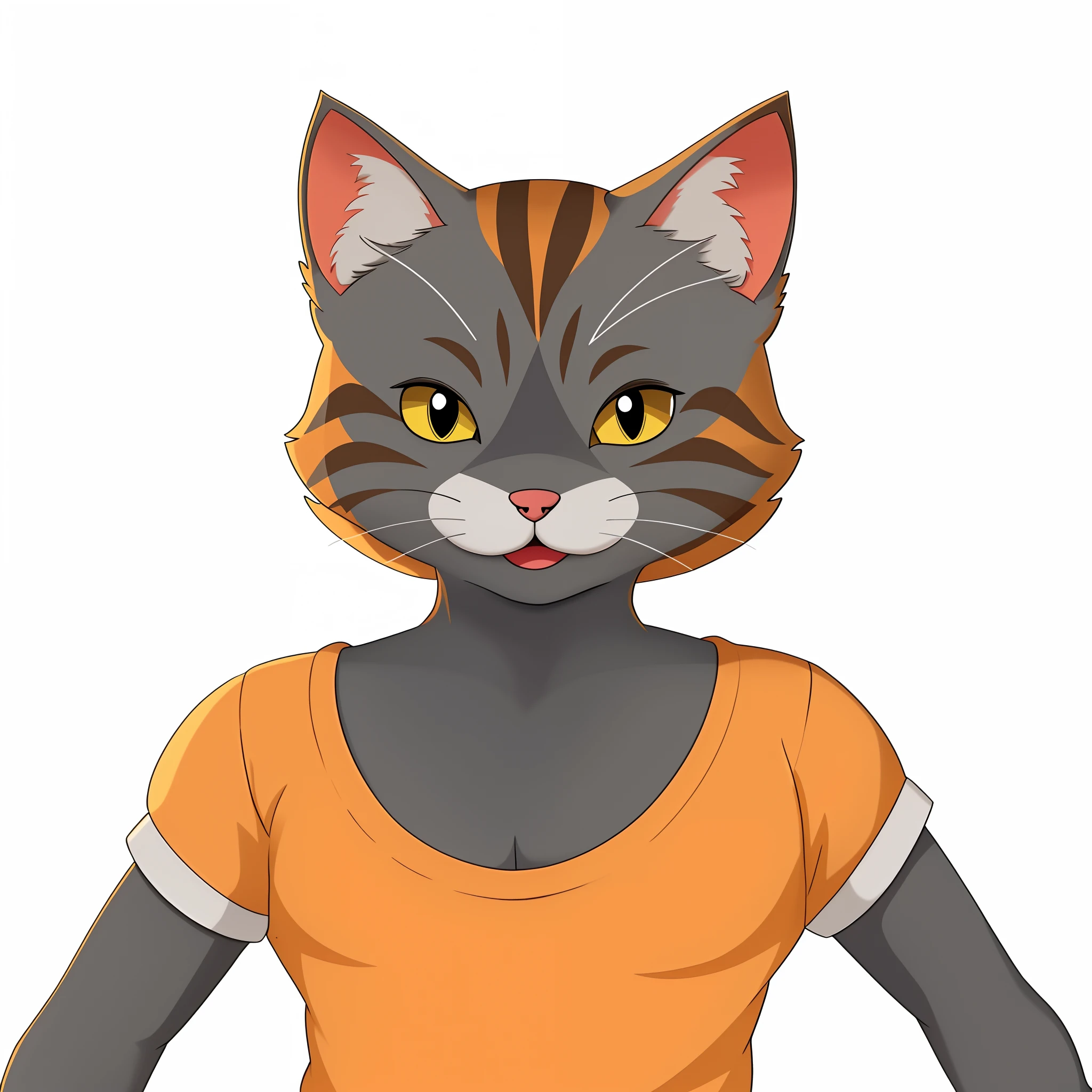 there is a cat that is wearing a shirt and posing for a picture, anthropomorphic female cat, anthro cat, an anthro cat, anime catgirl, beautiful young catgirl, attractive cat girl, furry character portrait, realistic anime cat, catgirl, anime cat, anthro portrait, anthropomorphic cat, female fursona