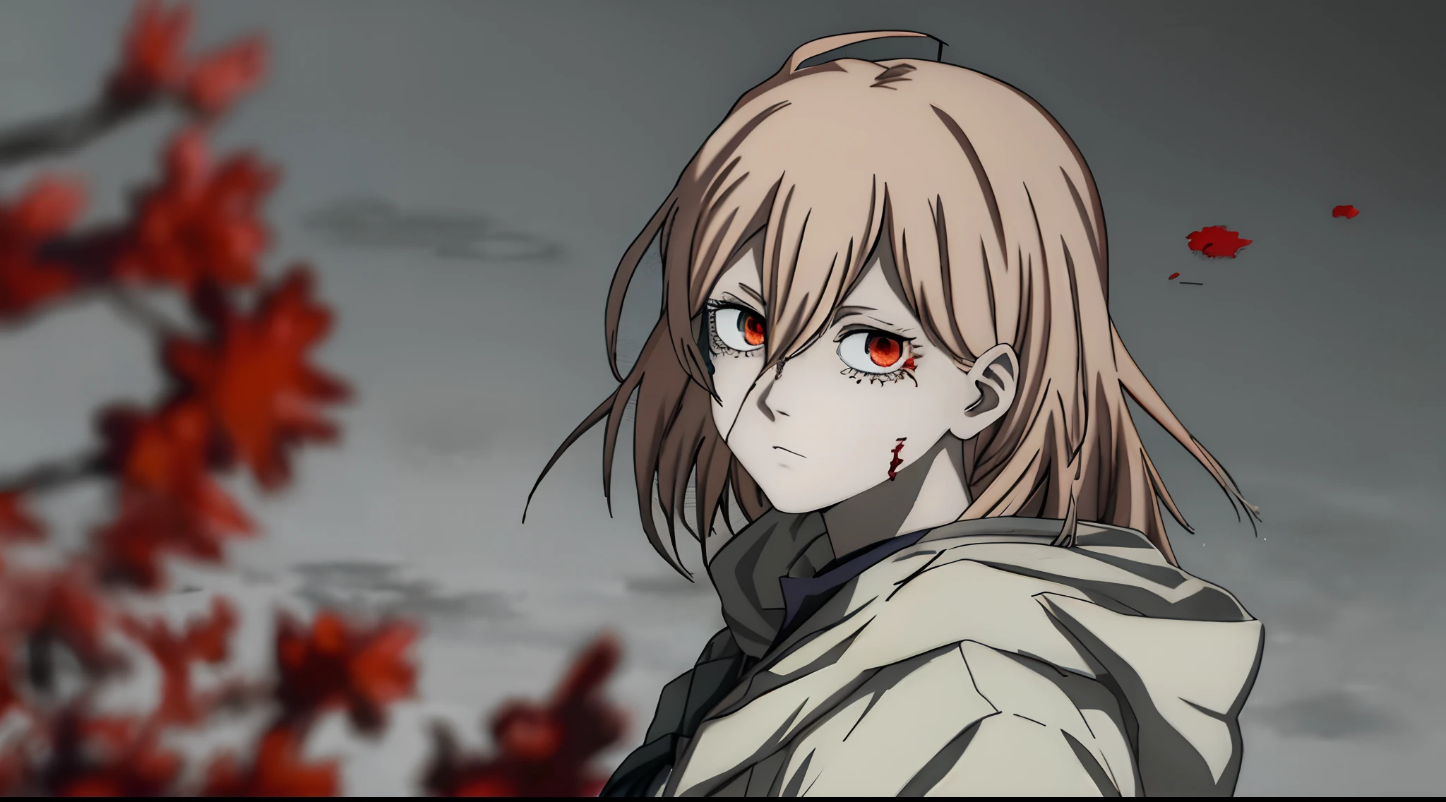 Anime girl with blood on her face and a bloody face, Detaillierte digitale Anime-Kunst, Badass Anime 8K, Saubere und detaillierte Anime-Kunst, Guweiz bei Pixiv Artstation, Manga Hintergrundbild 4k, Guweiz in Artstation Pixiv, Detailed portrait of Anime Girl, 4K-Anime-Stil, anime art wallpaper 4k, anime art wallpaper 4k