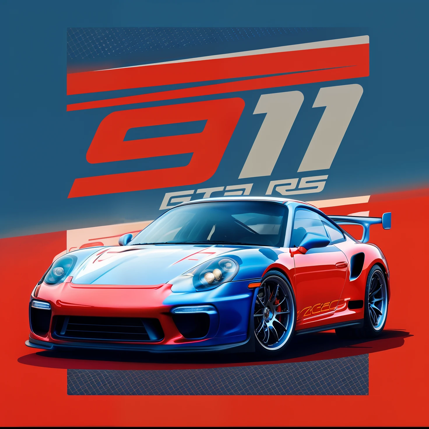a blue porsche 911 gtr with the number 911 on it, porsche 9 1 1, porsche 911, porsche rsr, a red bearded guy driving a gt3s, detailed 2d illustration, svg vector art, on a flat color black background, 1 : 1 hyper illustration, porsche, highly detailed illustration.”