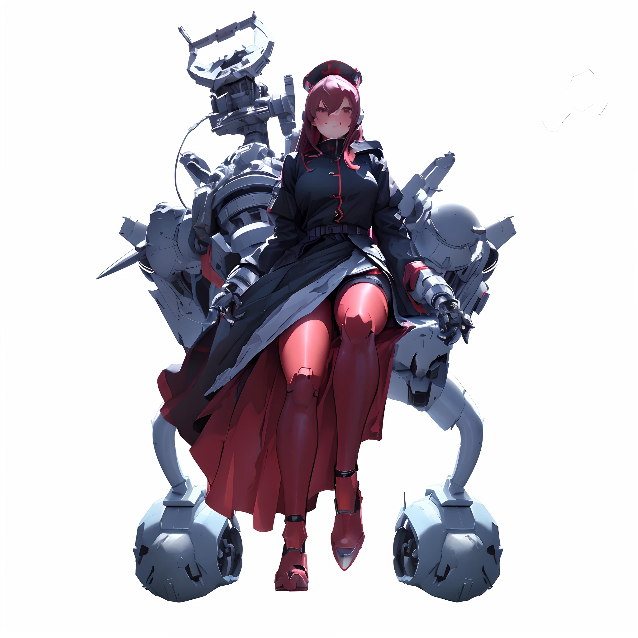 Sit on a giant robot、Anime character with a woman standing next to her, Cyberpunk anime girl mecha, mechanized witch girl, fully robotic!! girl, Mechanized soldier girl, Cyborg merchant girl, mechanized valkyrie girl, cushart krenz, female mech, cyborg noble woman, 3 d render character art 8 k, Cyborg merchant woman