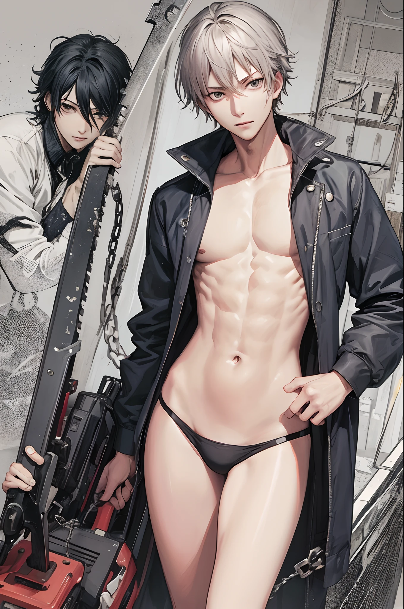 Himeno, chainsawman , high quality, anime, half naked