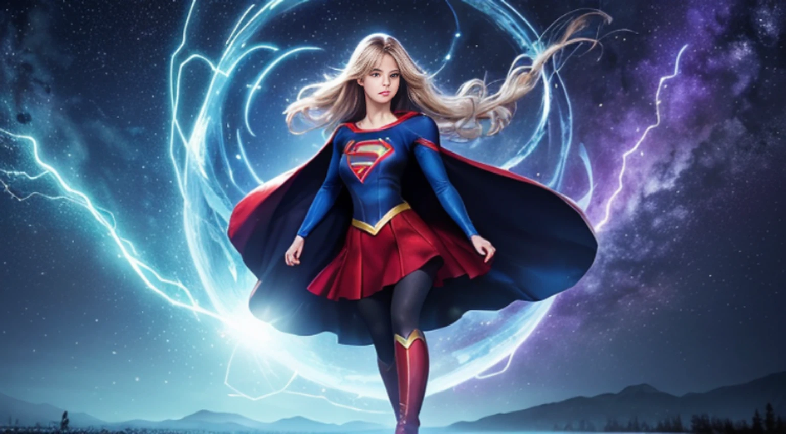 (((Make the most of the original image)))、(((fantasia de supergirl)))、(((cabelos escuros lustrosos)))、(((sofrimento)))、(((The feet must necessarily be worn with black pantyhose)))、(((You need to wear red boots)))、((Qualidade de imagem superior、8k))、((qualidade superior、8k、obra prima:1.3))、foco nítido:1.2、mulher bonita com forma de corpo perfeita:1.4、Abs esguio:1.2、((camadas-Corte、peito grande:1.2))、um corpo molhado:1.5、Highly detailed facial and skin texture))), ((Olhos detalhados, Olhos de alta qualidade, Rosto de alta qualidade)), vestido azul claro extremamente complexos, magical robes),  magia, (dramatic), epic, campo de flores, profundidade de campo, bokeh, 4k, gotica, cinzas, particules))