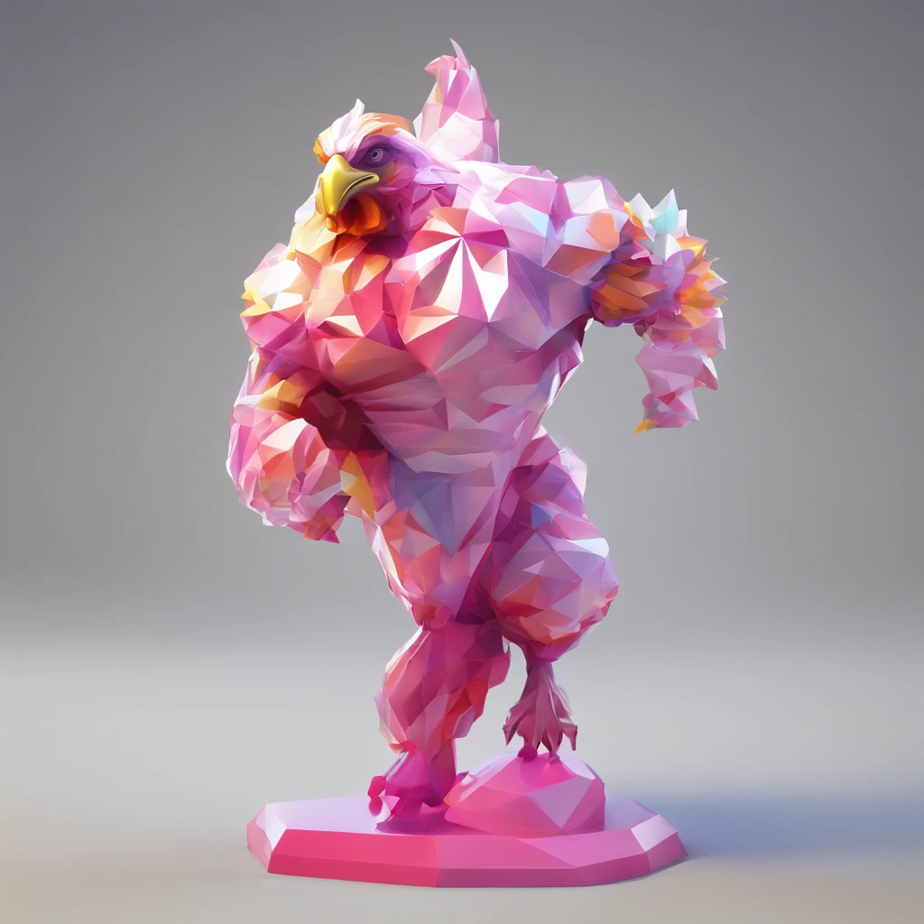body builder、Only the head is a chicken human、colourfull、Perfect alignment, body builder、Chickens only the head,Crystal Vase,Rose flower, Wearing sunglasses, cheerfulness, Standing position, Abstract beauty, Centered, Looking at the camera, Facing the camera, Approaching perfection, Dynamic, Highly detailed, Smooth, Sharp Focus, 8K, hight resolution, Illustration, art by carne griffiths and wadim kashin, White background、Kitchen car
