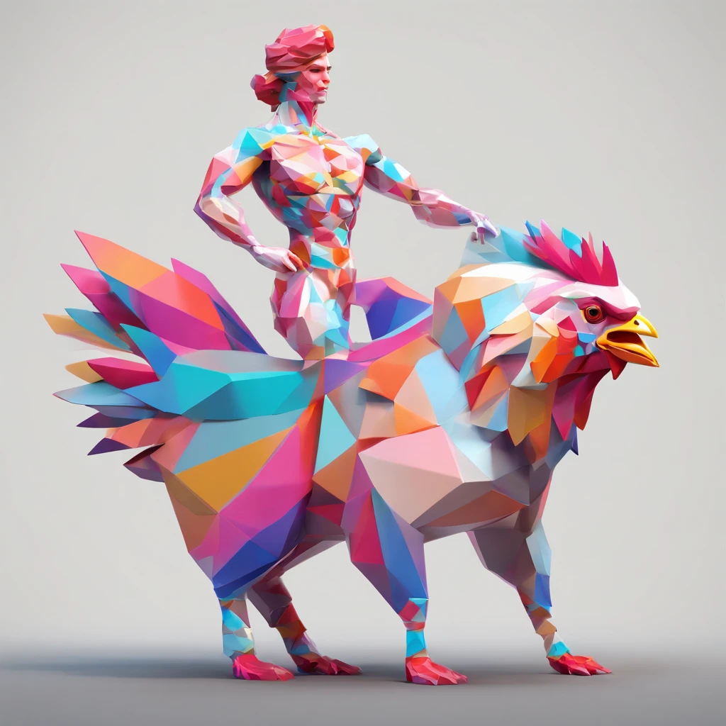 body builder、Only the head is a chicken human、colourfull、Perfect alignment, body builder、Chickens only the head，Crystal Vase，Rose flower, Wearing sunglasses, cheerfulness, Standing position, Abstract beauty, Centered, Looking at the camera, Facing the camera, Approaching perfection, Dynamic, Highly detailed, Smooth, Sharp Focus, 8K, hight resolution, Illustration, art by carne griffiths and wadim kashin, White background、Kitchen car