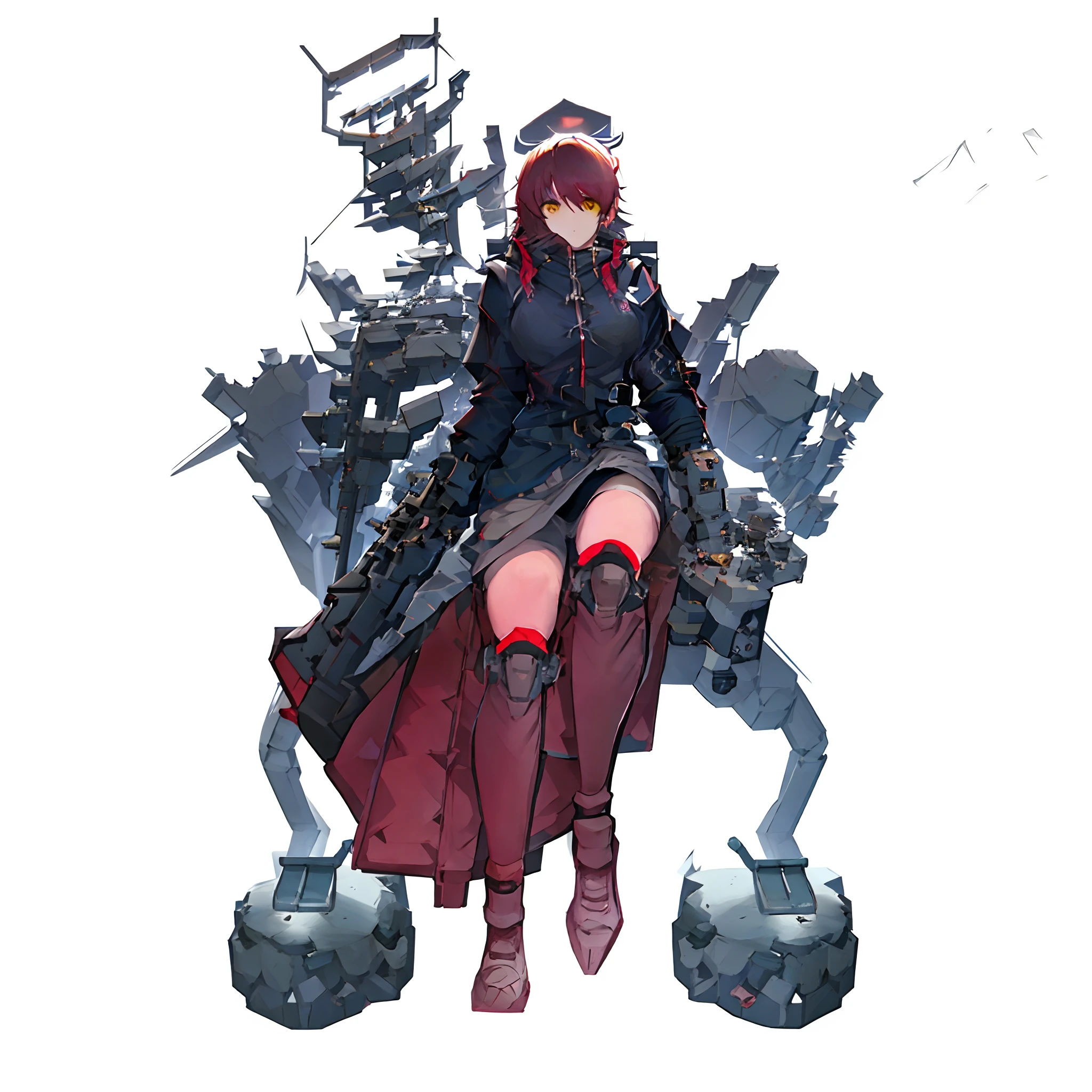 Sit on a giant robot、Anime character with a woman standing next to her, Cyberpunk anime girl mecha, mechanized witch girl, fully robotic!! girl, Mechanized soldier girl, Cyborg merchant girl, mechanized valkyrie girl, cushart krenz, female mech, cyborg noble woman, 3 d render character art 8 k, Cyborg merchant woman